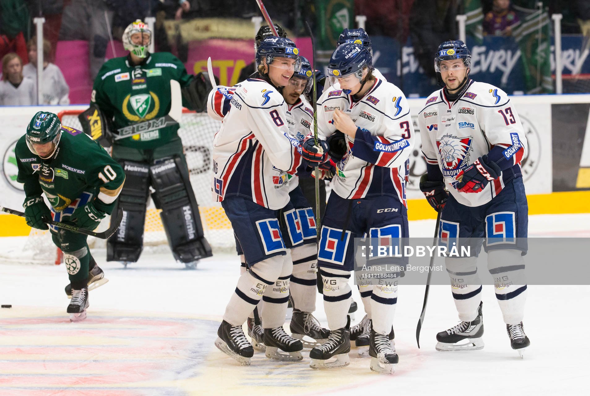 Linköpings Erik Brissle kvitterar till 1-1 och firar med