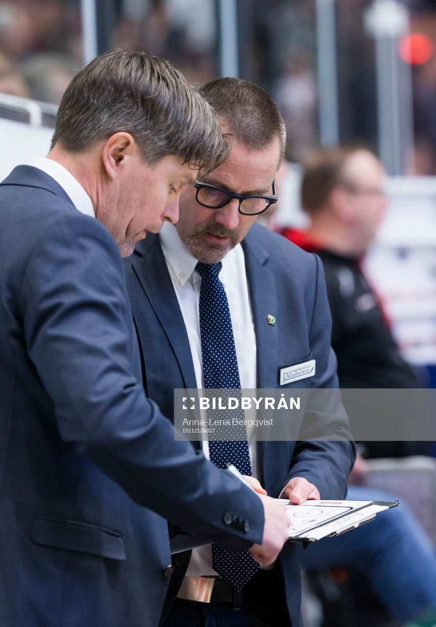 Färjestads tränare Tommy Samuelsson och ass.tränare