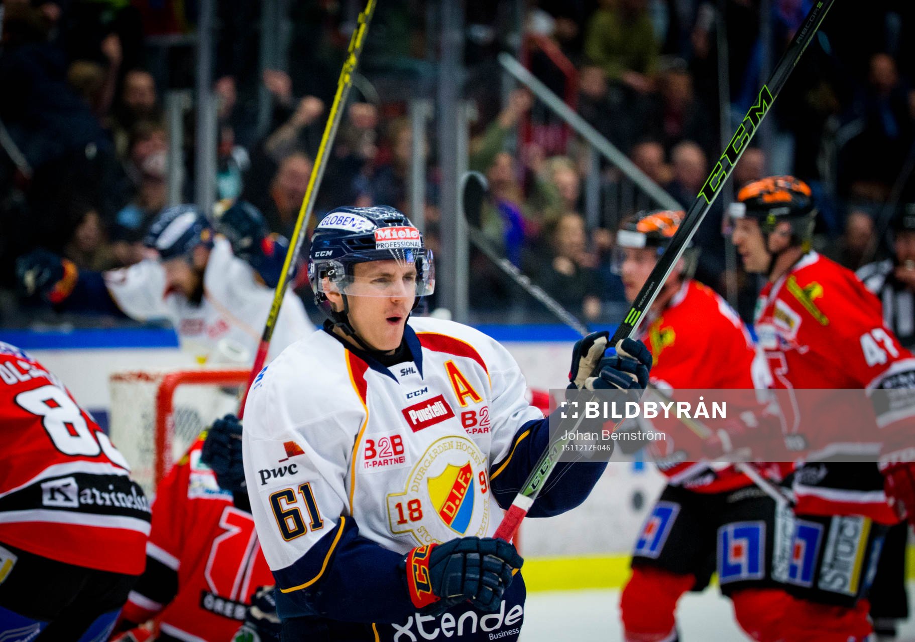 Djurgårdens Markus Ljungh gör 3-4 och jublar