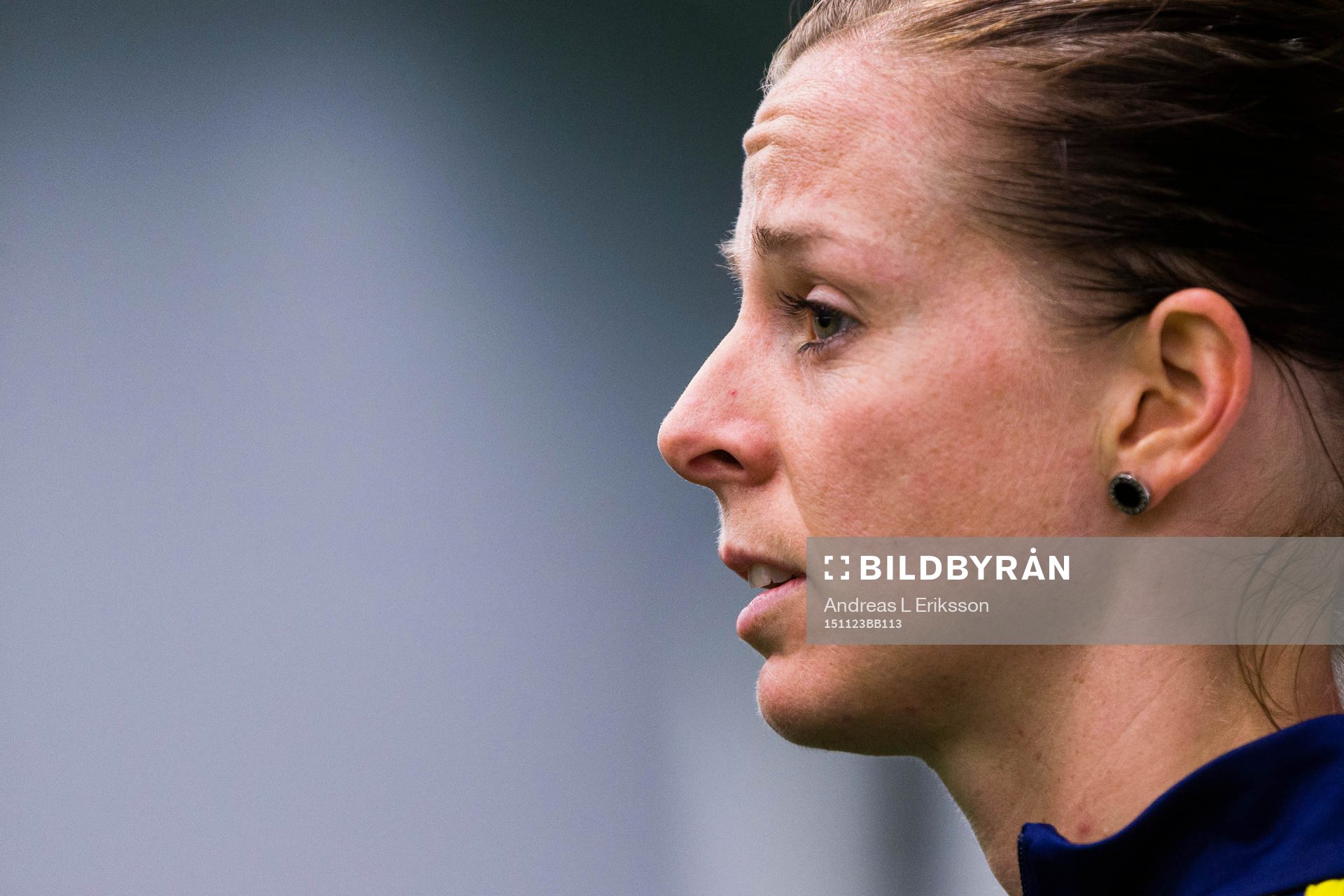 Sveriges Lotta Schelin under en träning med det svenska damlandslaget i fotboll den 23 november 2015 i Stockholm. 