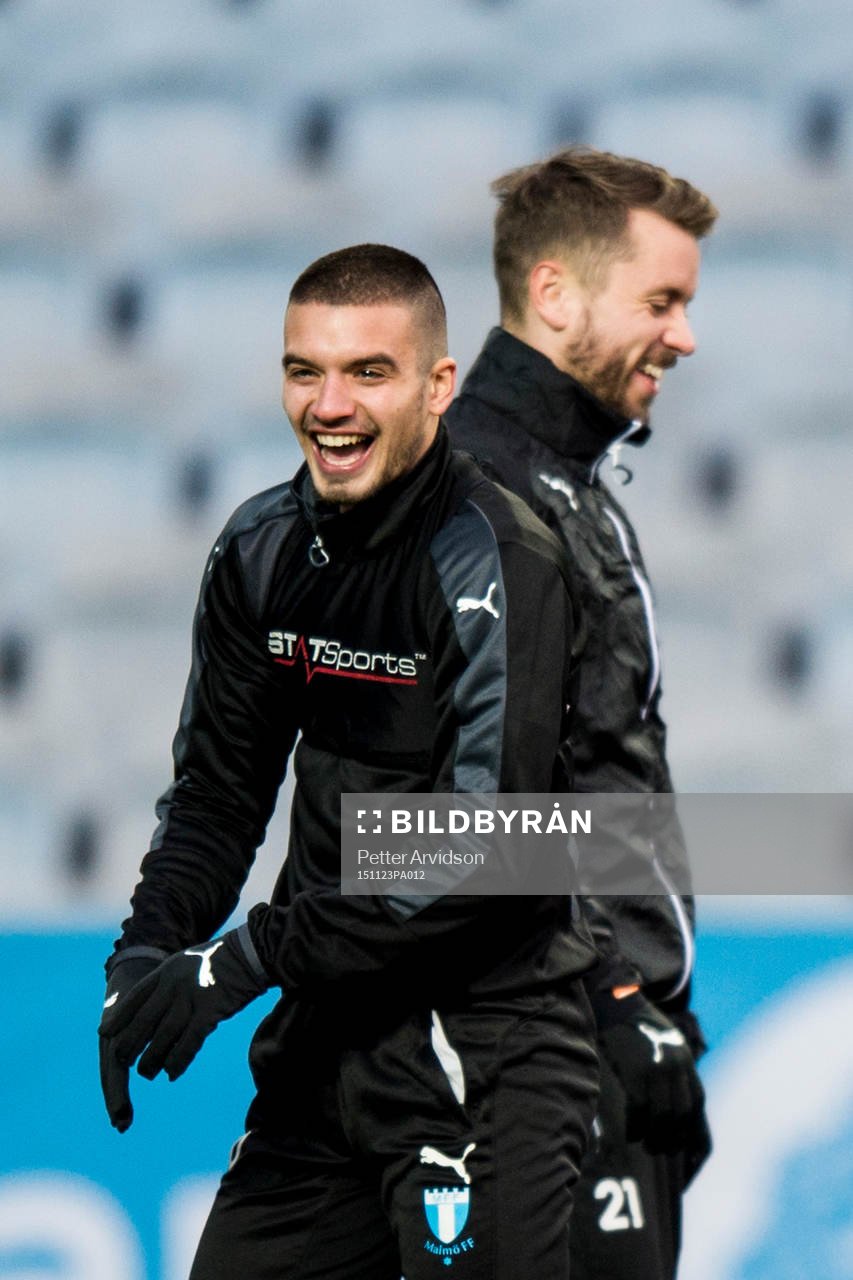 Malmö FFs Vladimir Rodic och Kari Arnason