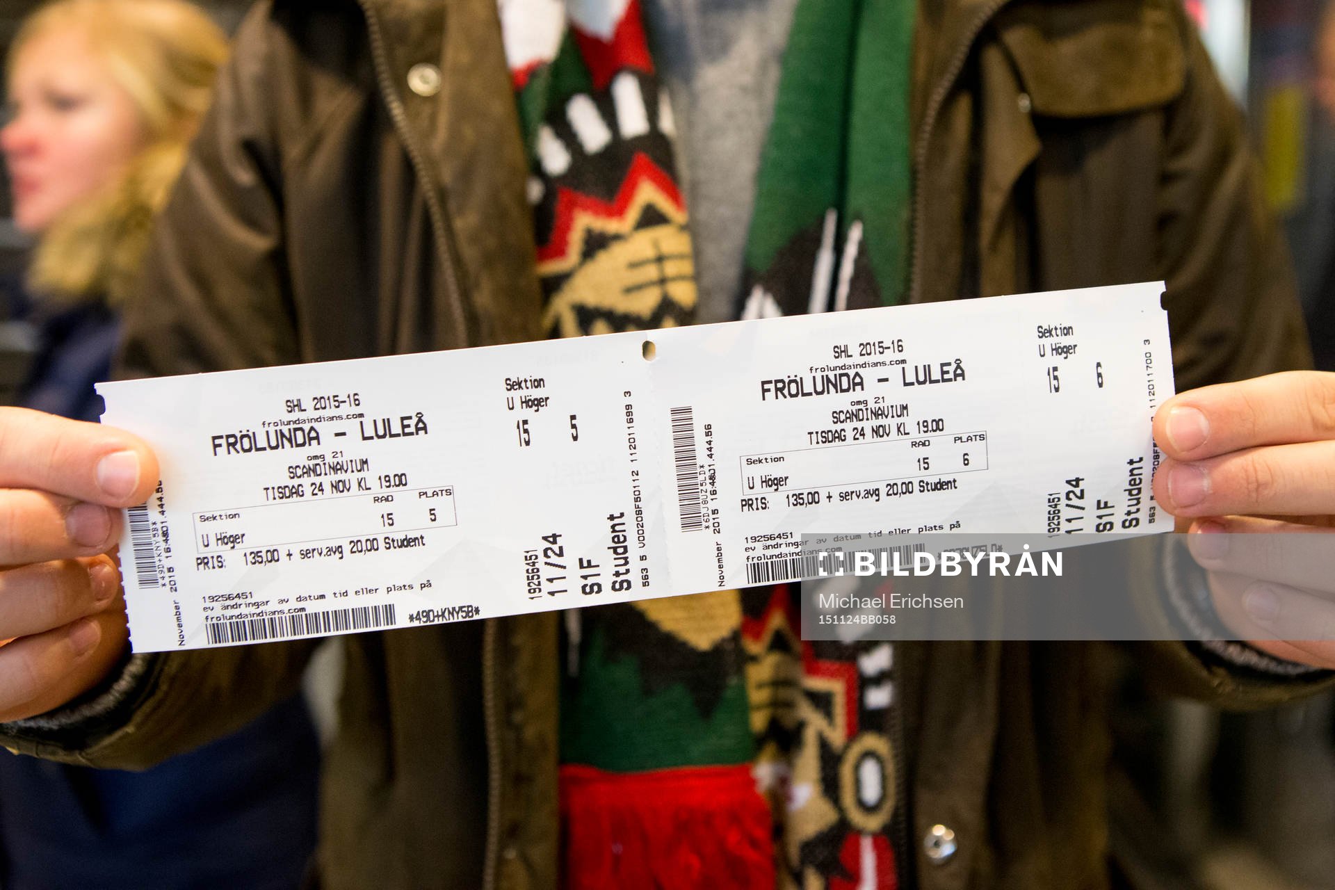 Biljetter till en ishockeymatch i SHL mellan Frölunda och