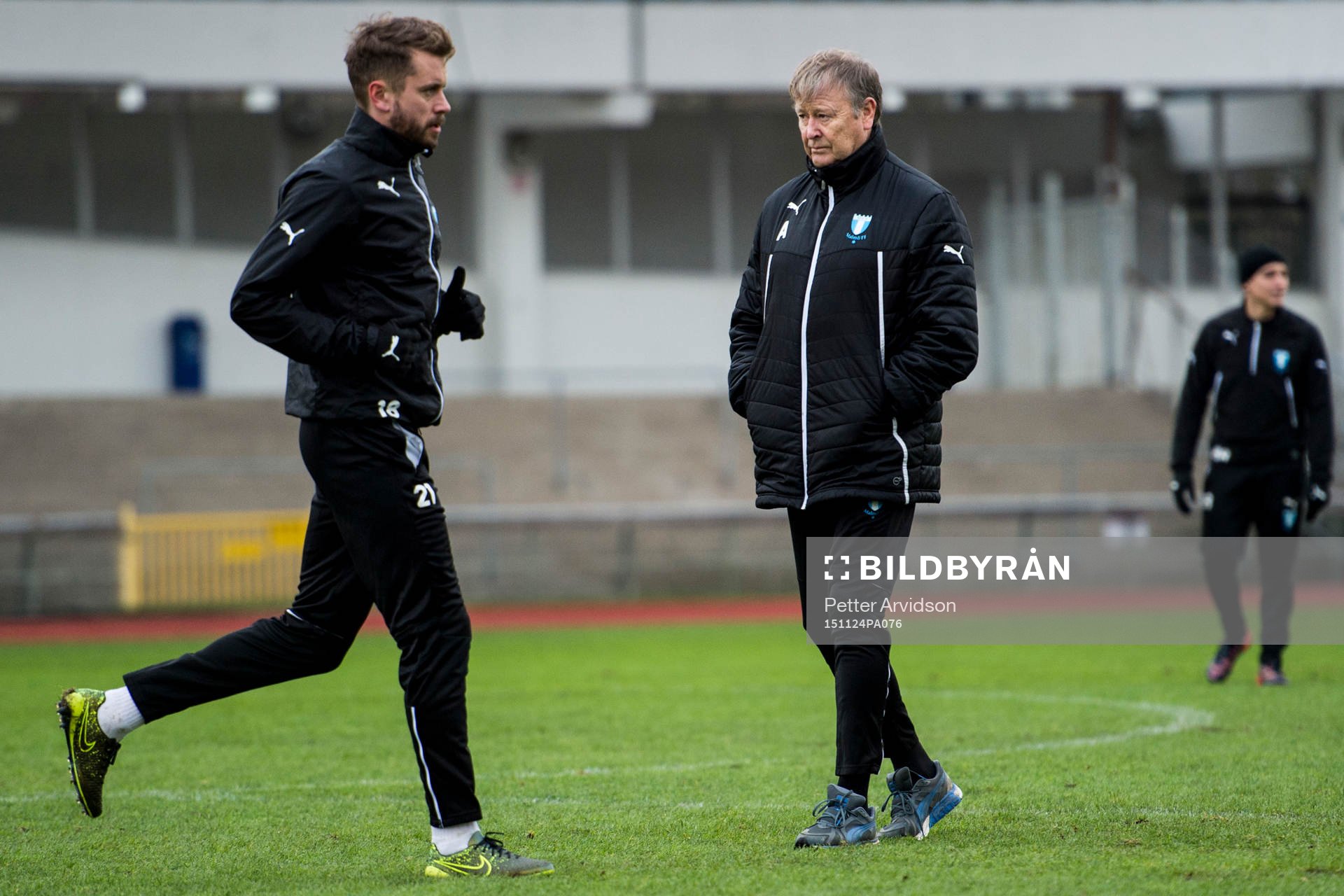 Malmö FFs Kari Arnason och tränare Åge Hareide