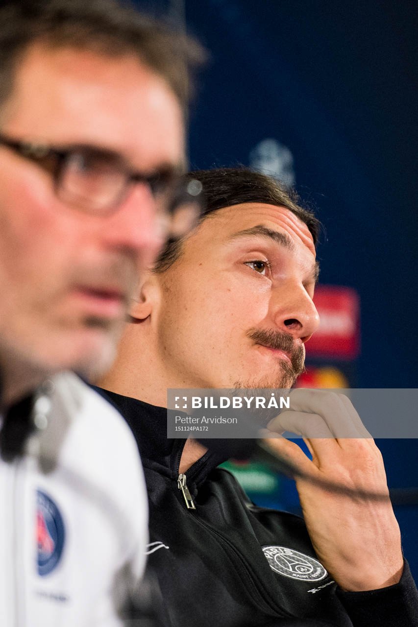 s tränare Laurent Blanc och Zlatan Ibrahimovic