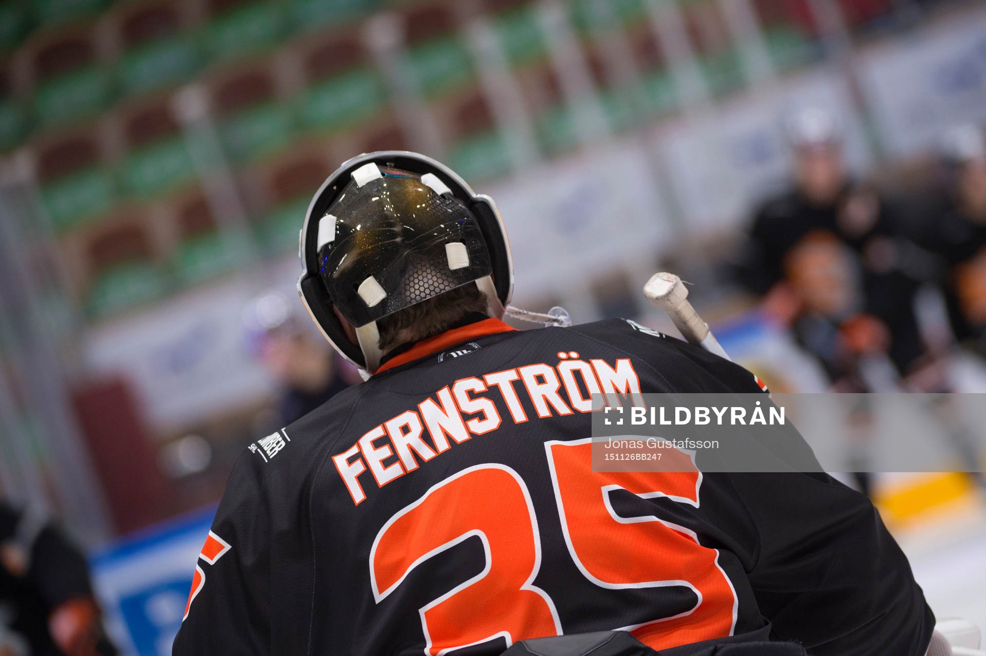 Ryggtavla på Karlskronas målvakt Linus Fernström