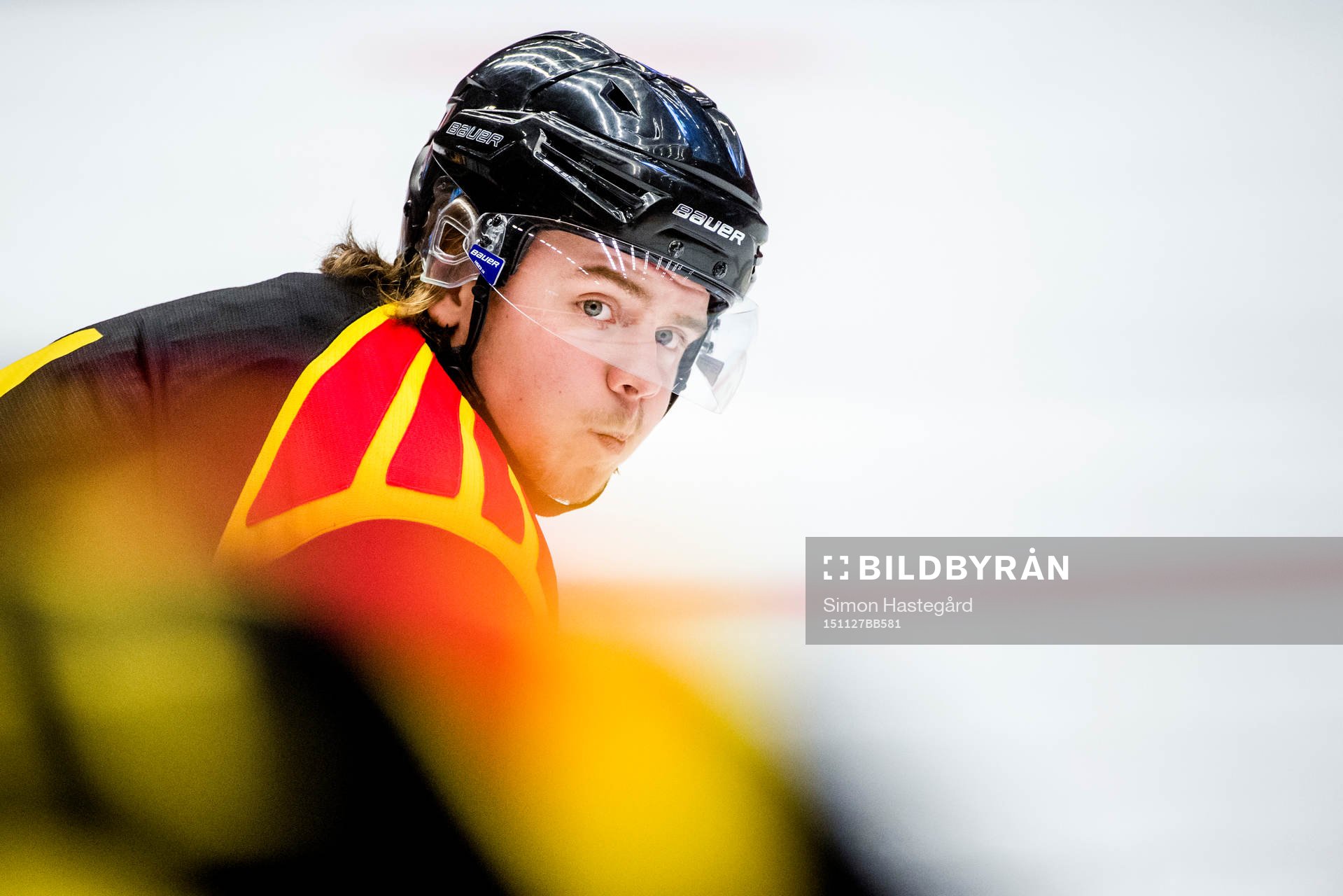 Brynäs Marcus Ersson före ishockeymatchen i SHL mellan