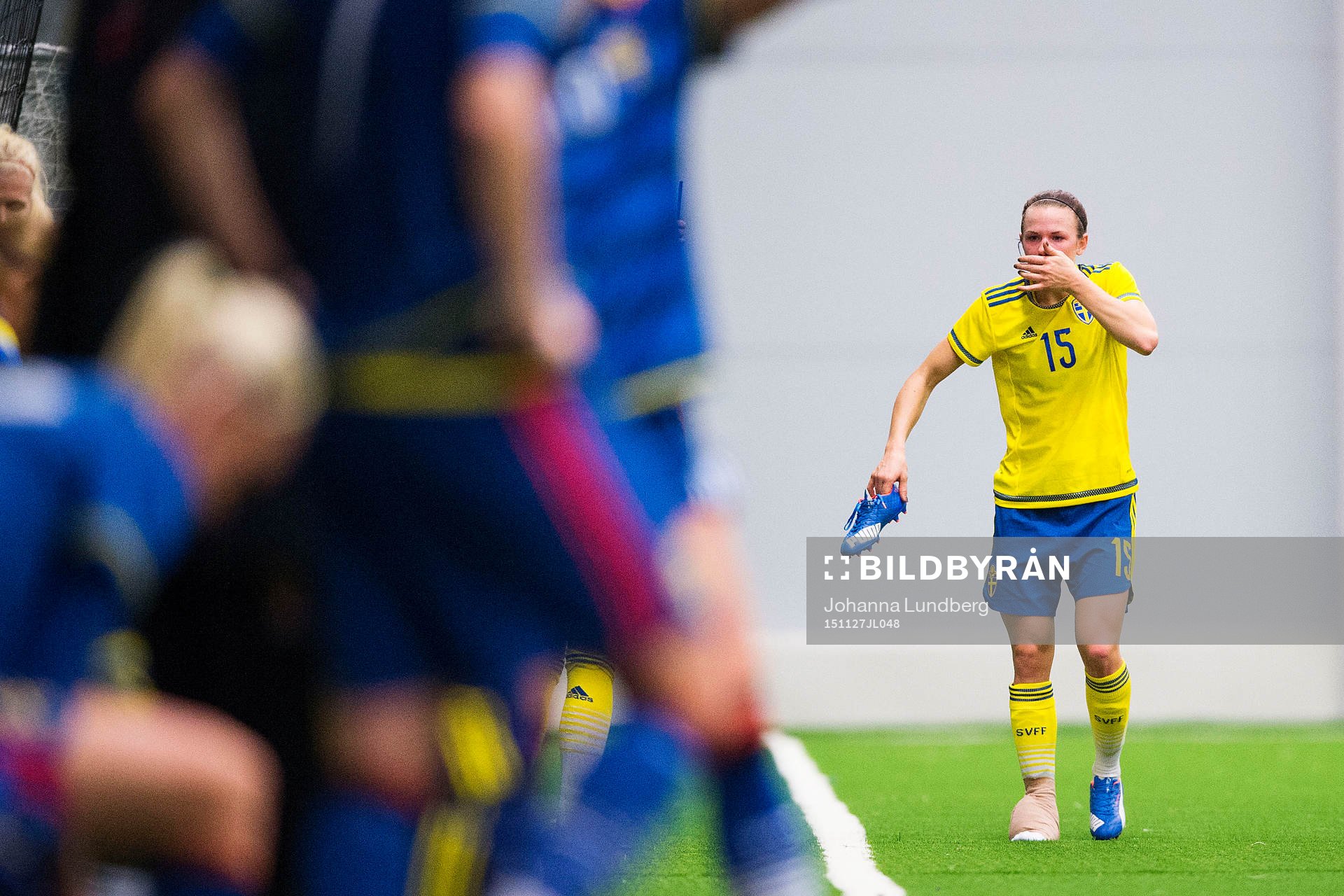 Jessica Samuelsson med lindad fot