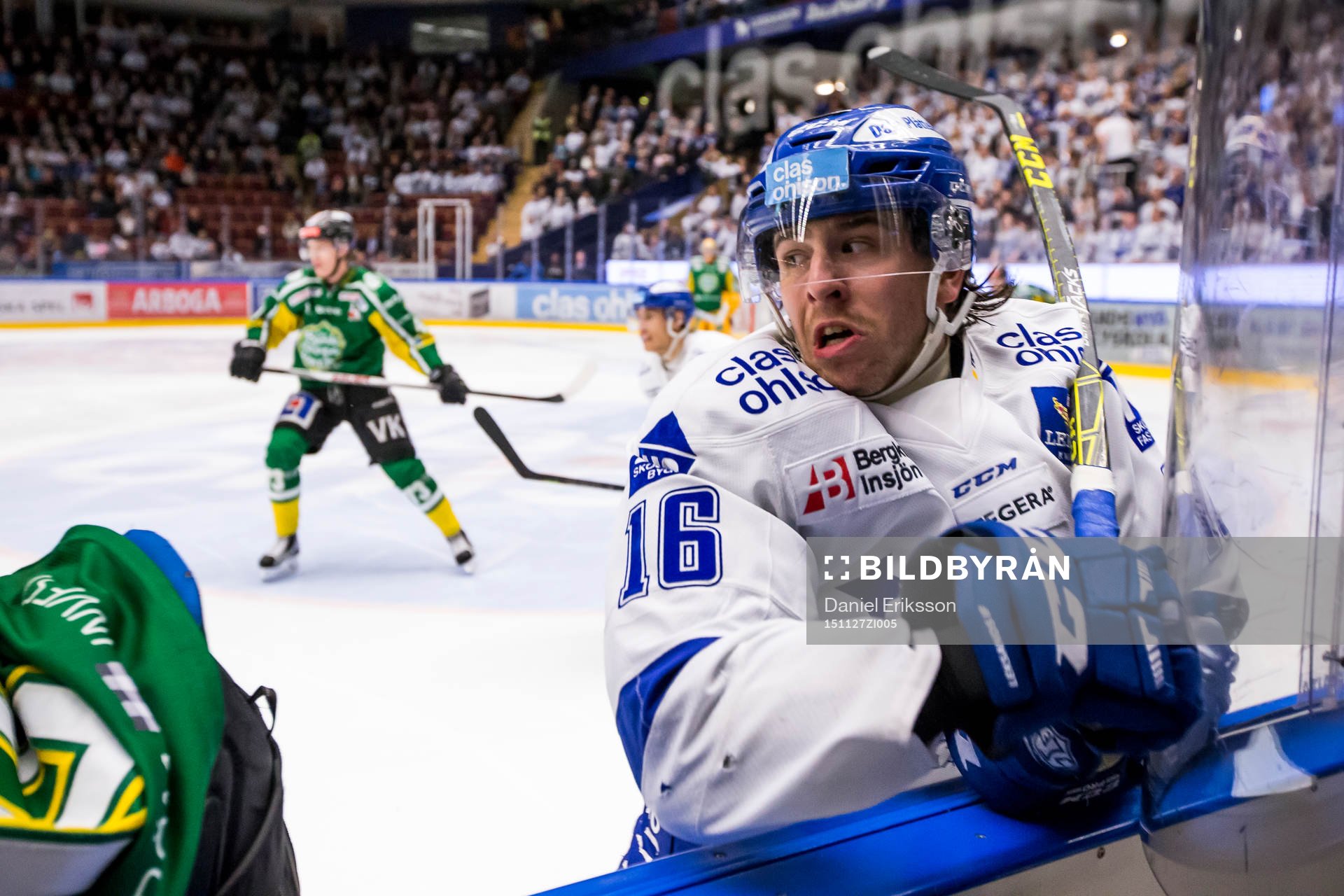 Leksands János Hári i ishockeymatchen i hockeyallsvenskan