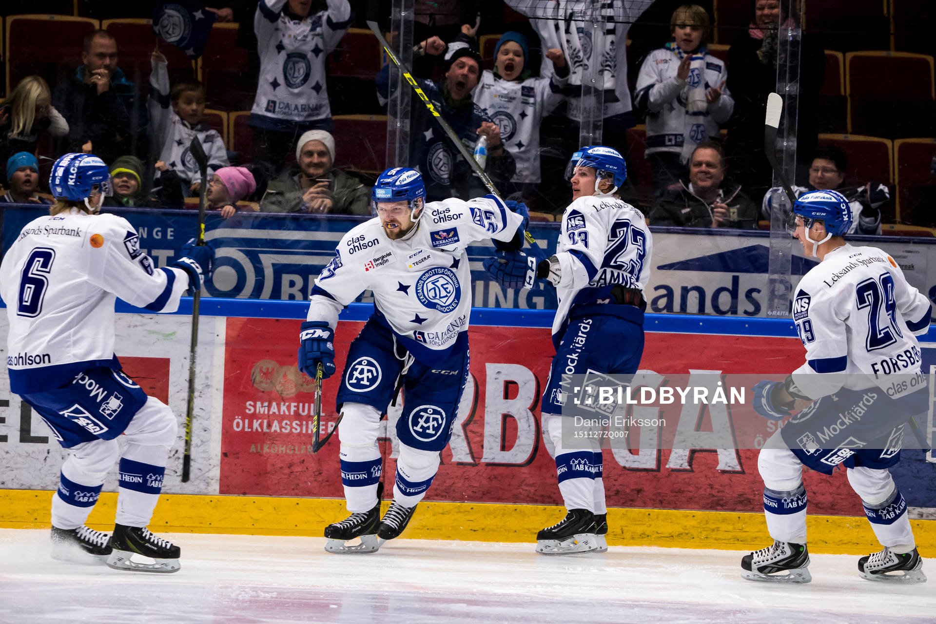 Leksands Viktor Mårtensson jublar