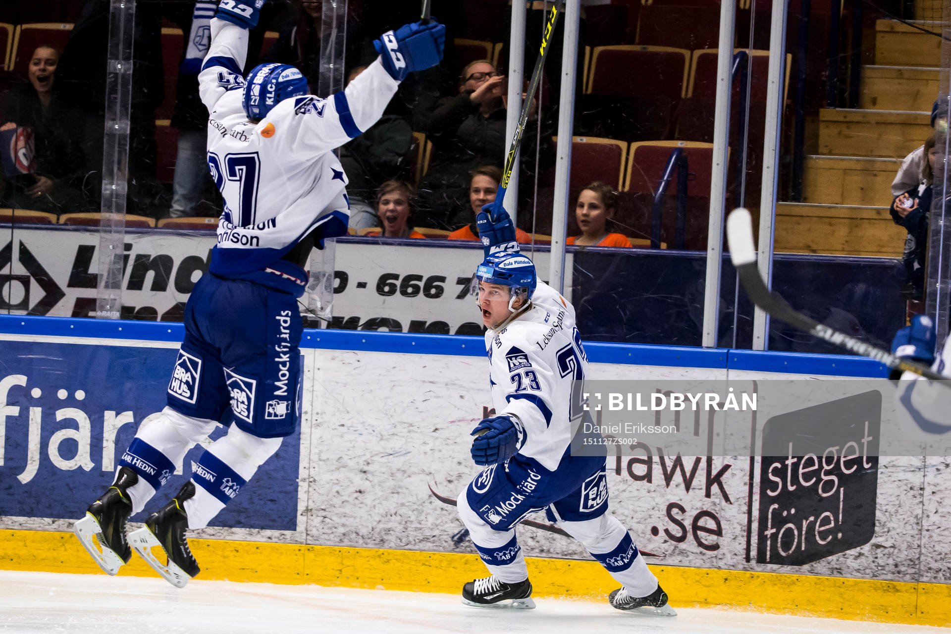 Leksands Viktor Mårtensson jublar