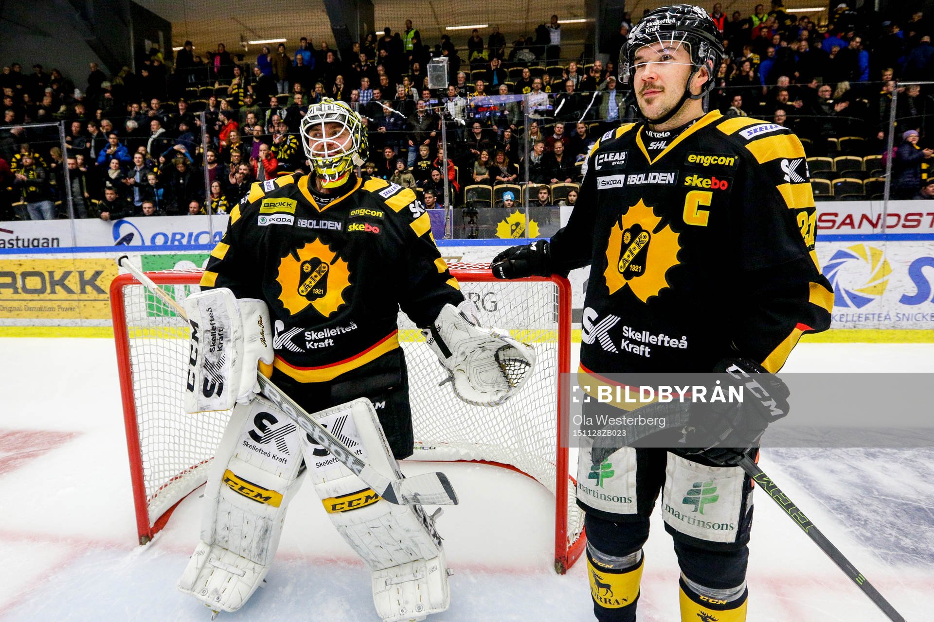 Skellefteås målvakt Markus Svensson och Jimmie Ericsson