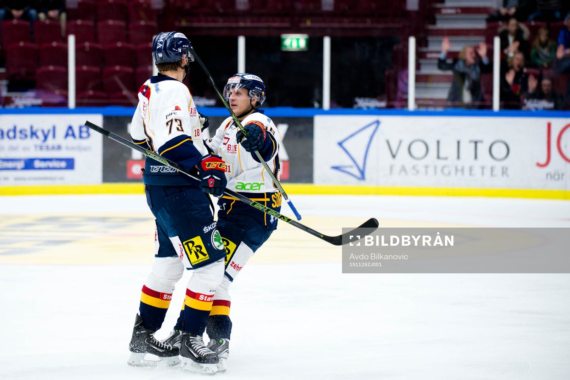 Djurgårdens Fredrik Forsberg och Marcus Sörensen jublar
