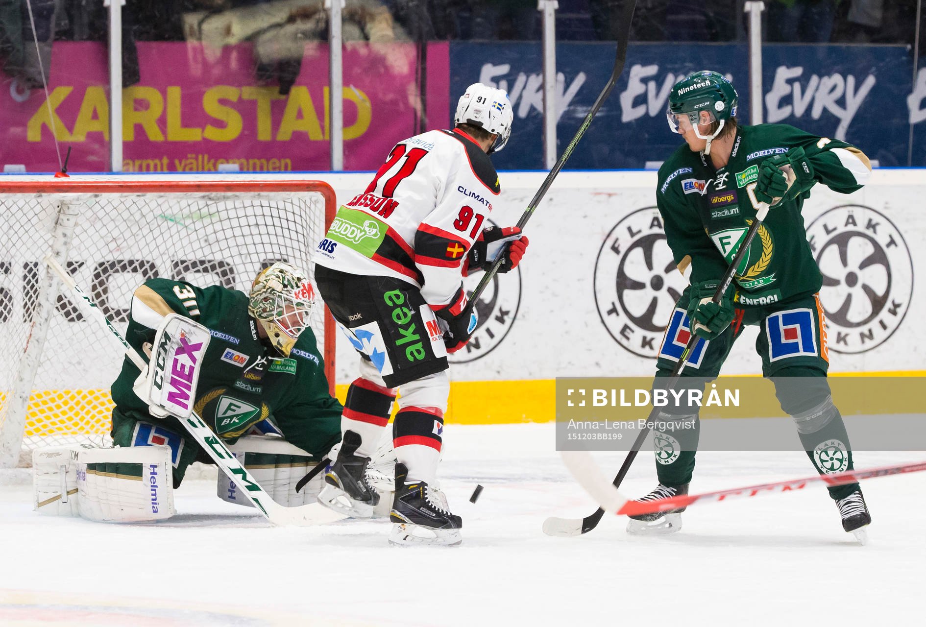 Malmö Redhawks  Björn Svensson i sekunden strax före han