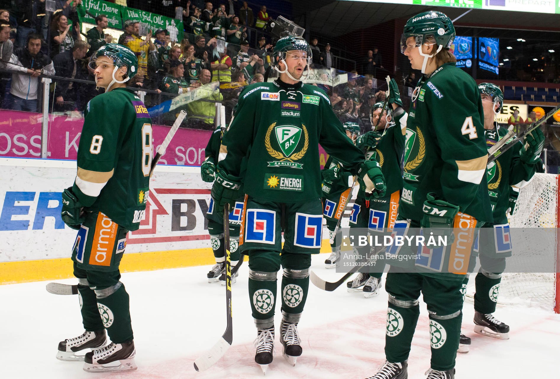 Färjestads Rickard Wallin, Johan Olofsson  och Alexander