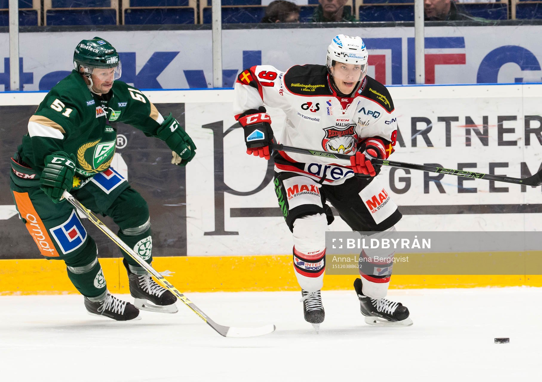 Färjestads Rickard Wallin och Malmö Redhawks  Björn