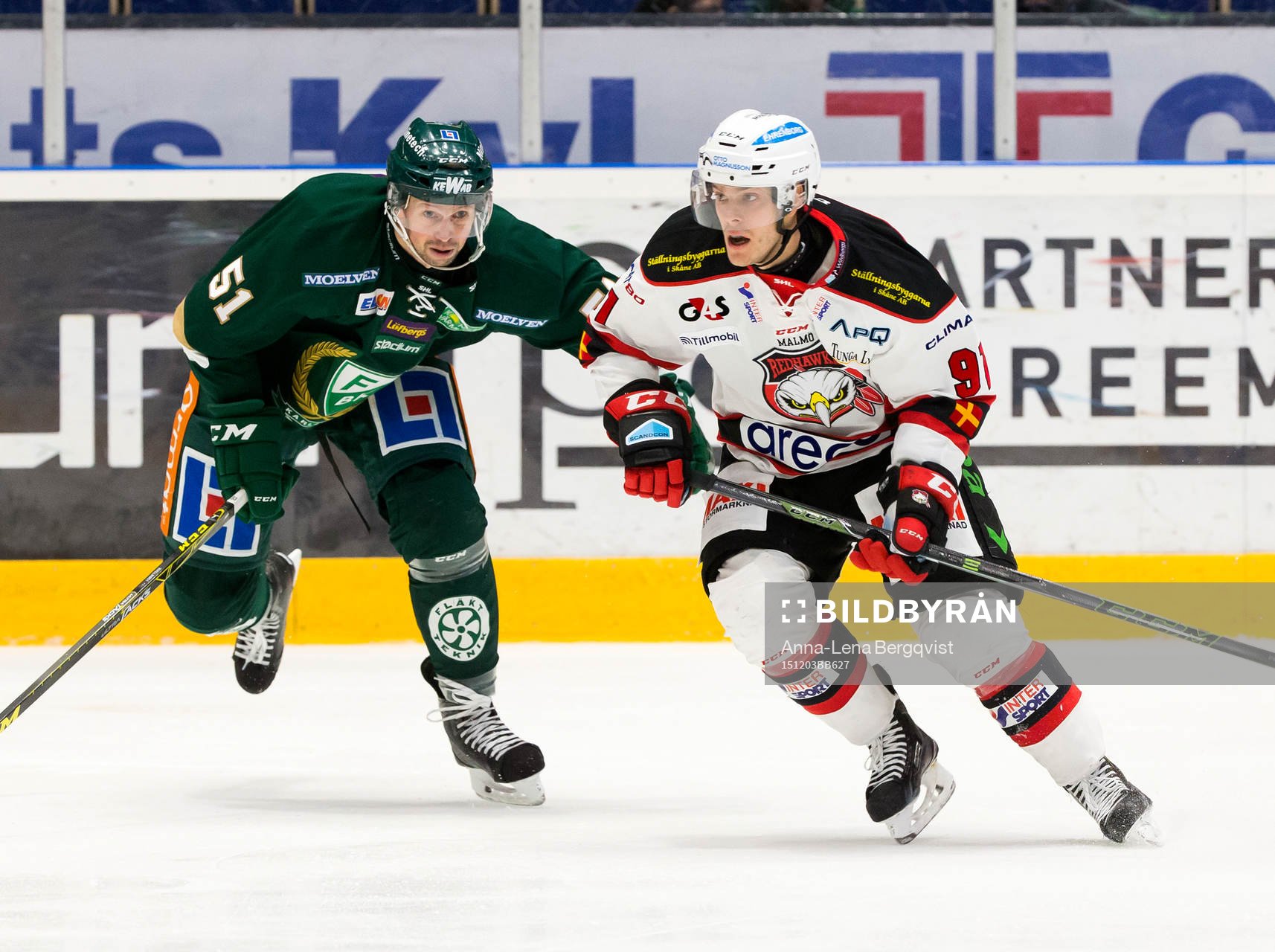 Färjestads Rickard Wallin och Malmö Redhawks  Björn