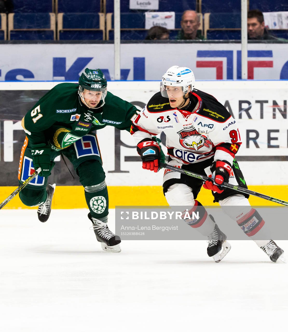 Färjestads Rickard Wallin och Malmö Redhawks  Björn