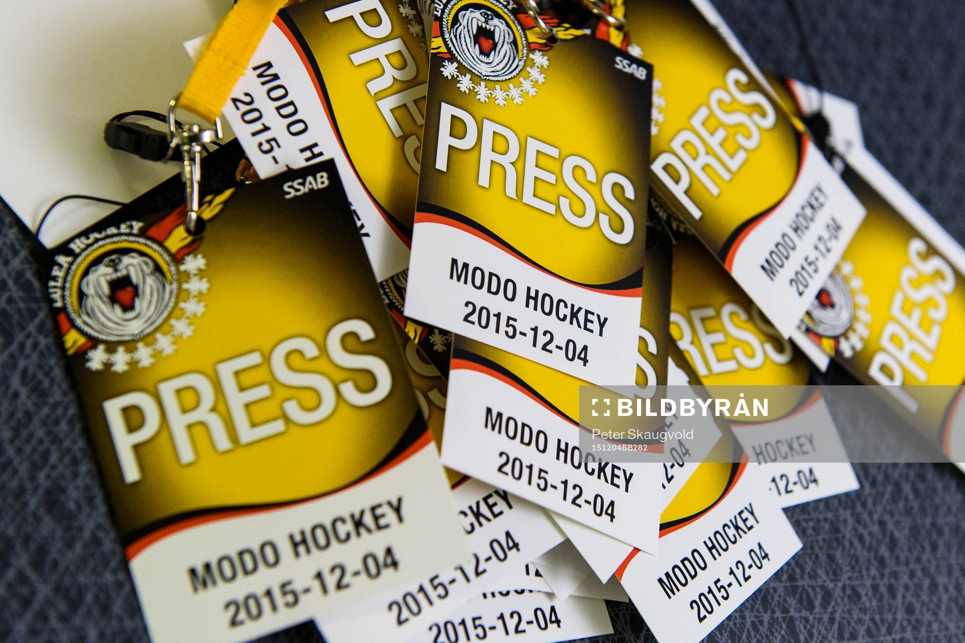 Press-passen ligger redoinför ishockeymatchen i SHL mellan