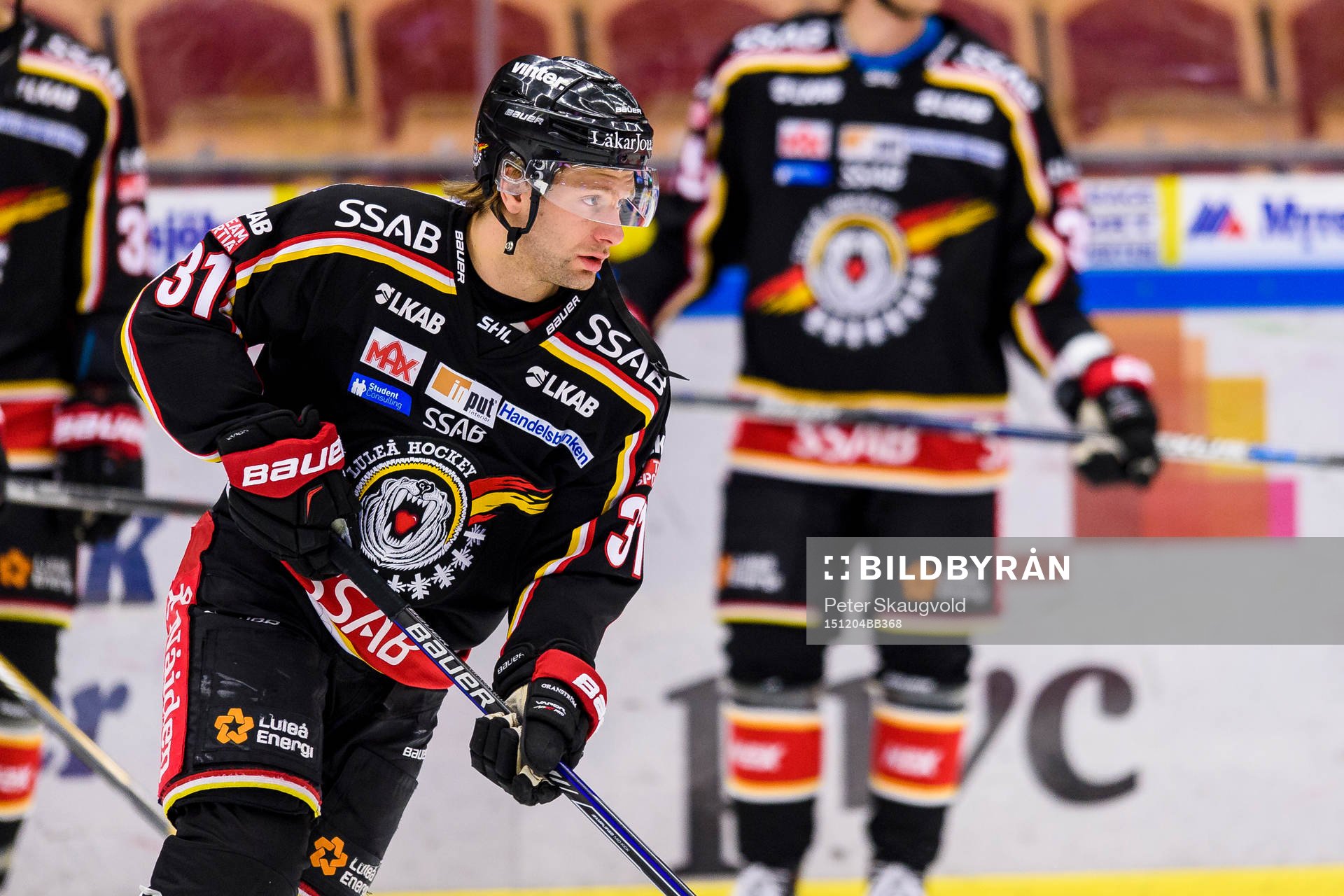 Luleås Jonathan Granström på uppvärmningen