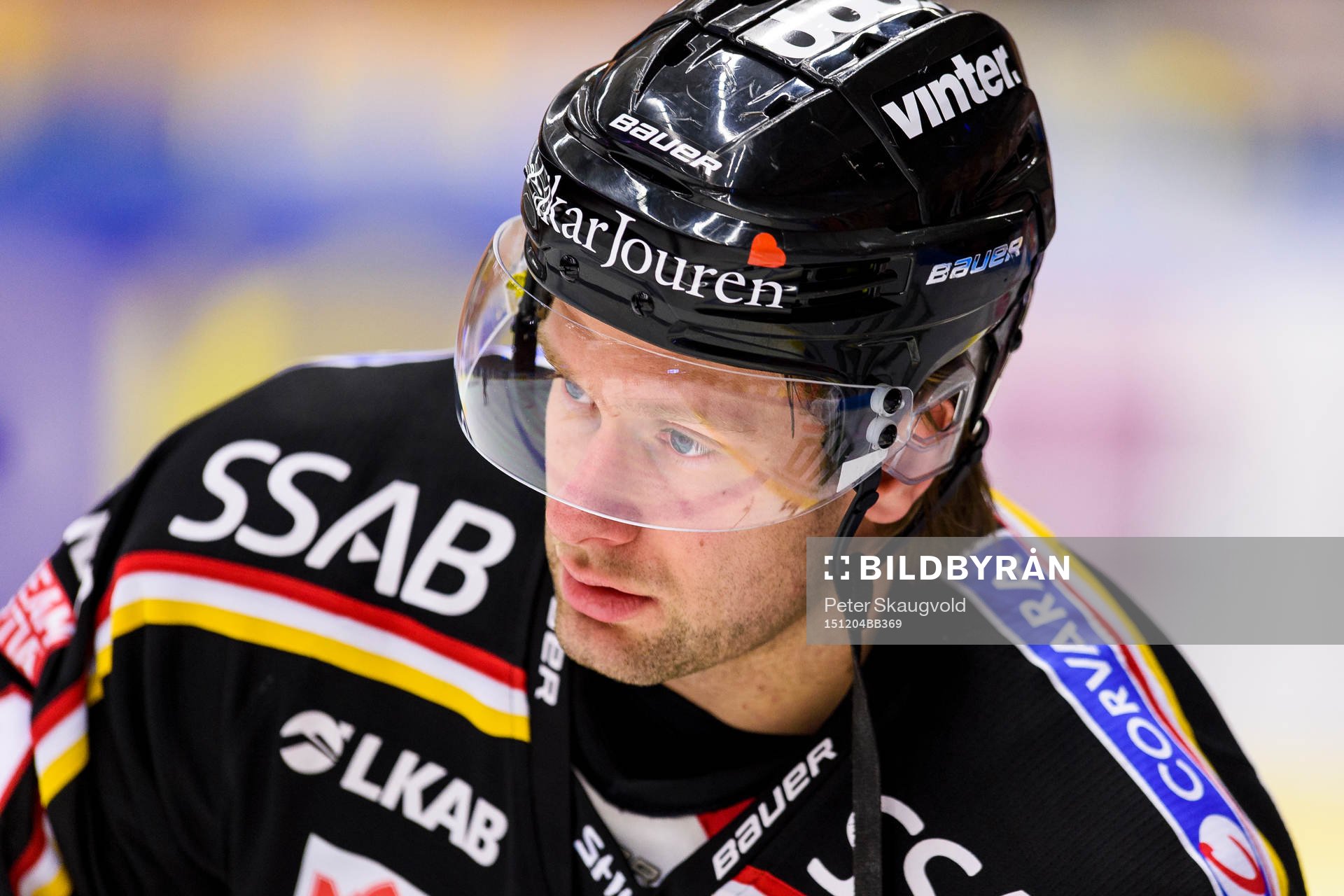 Luleås Jonathan Granström på uppvärmningen