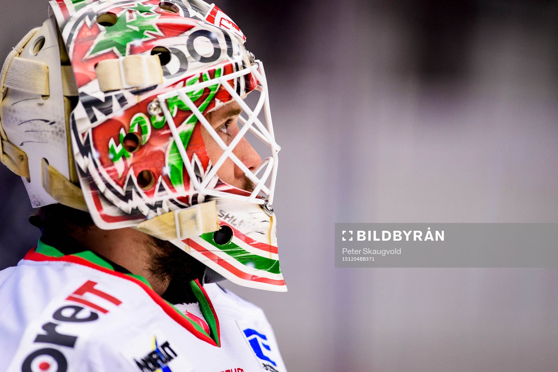 Modos målvakt Jonatan Bjurö på uppvärmningen