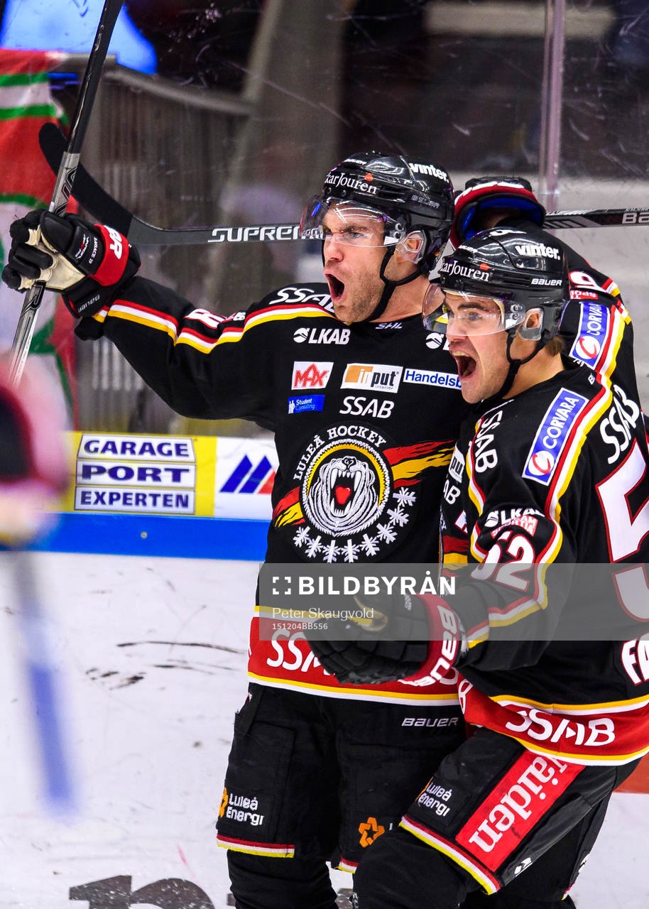 Luleås Jacob Lagacé(v) och Karl Fabricius(h) jublar