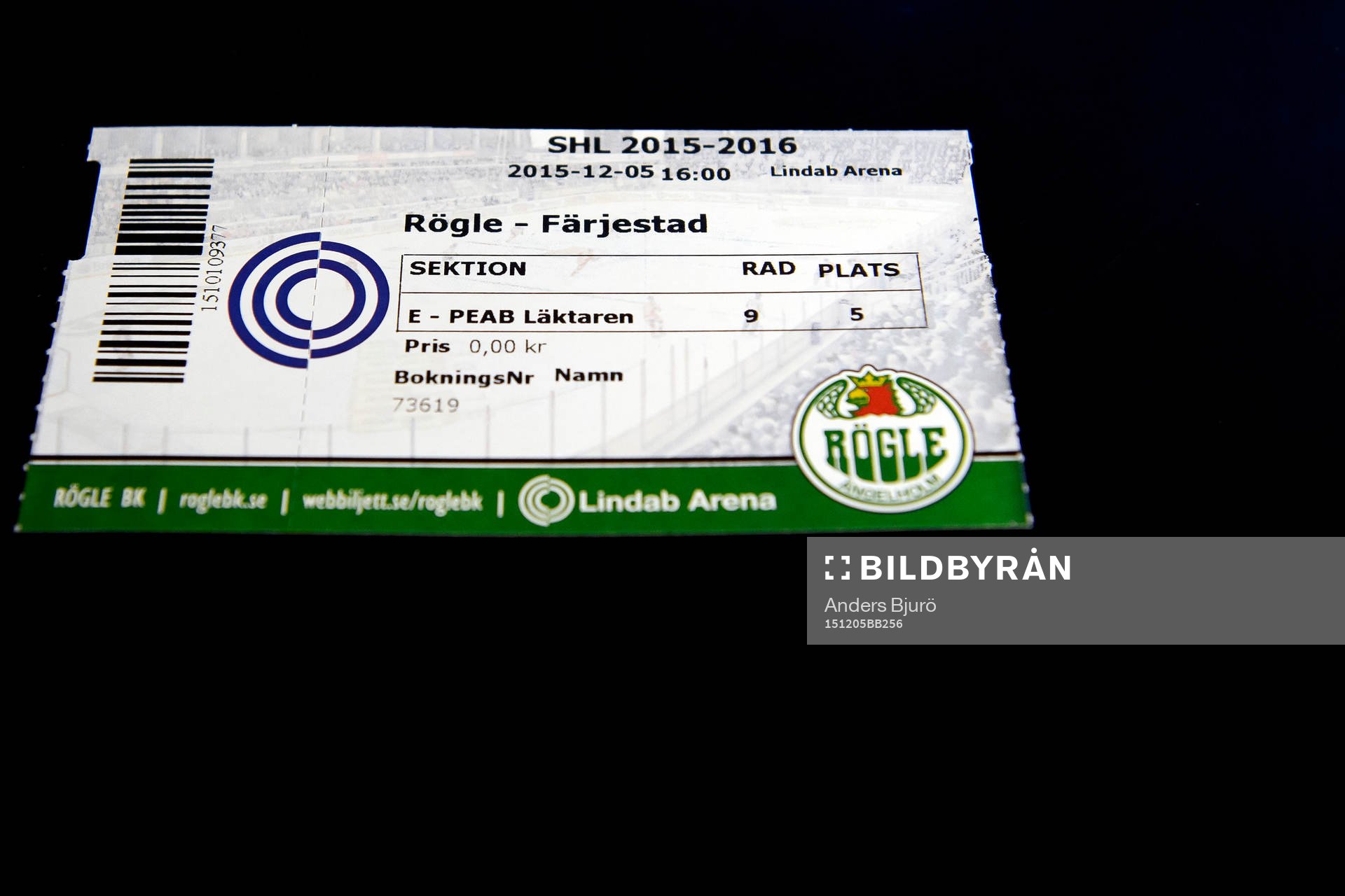 En matchbiljett