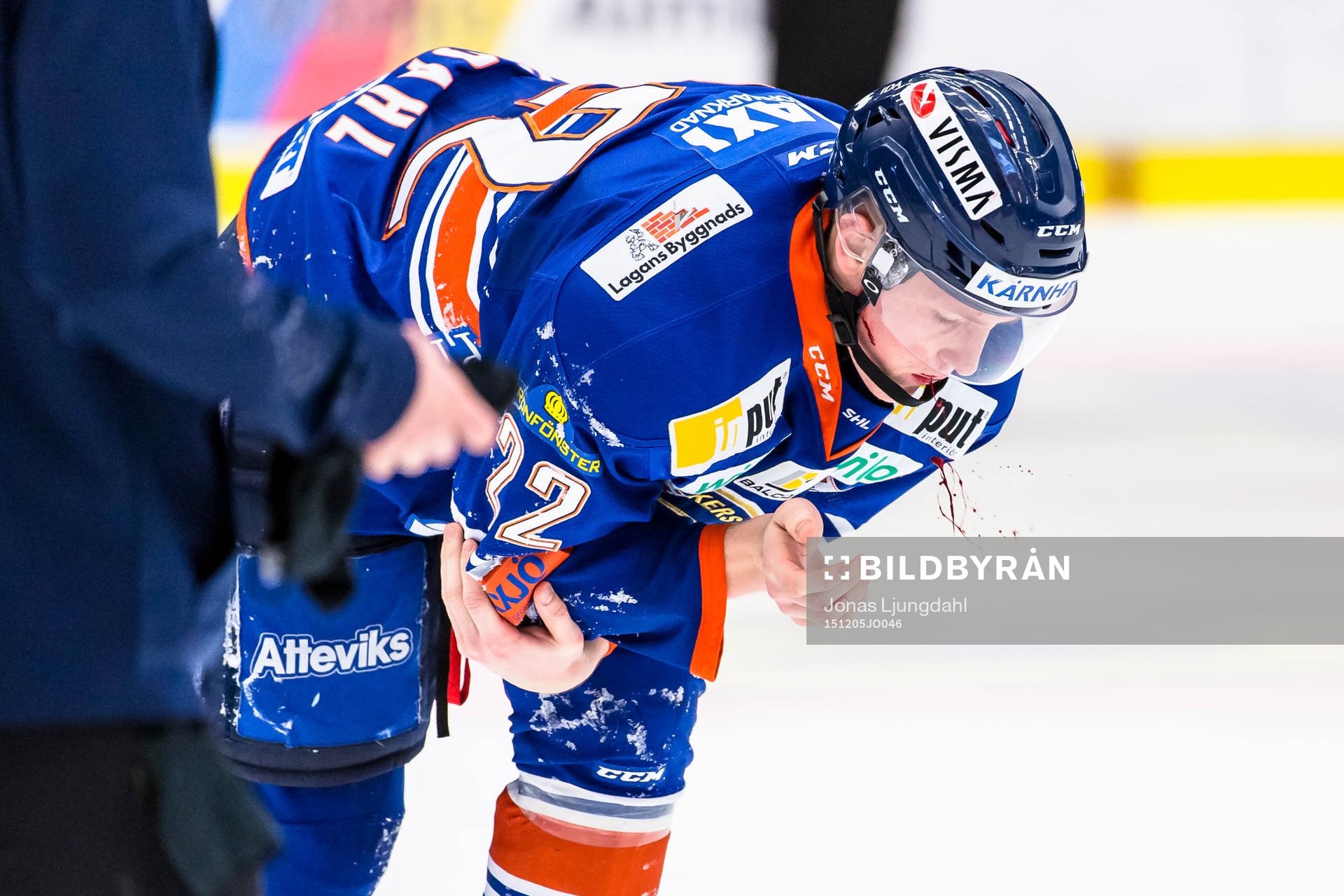 Växjös Gustav Rydahl blöder