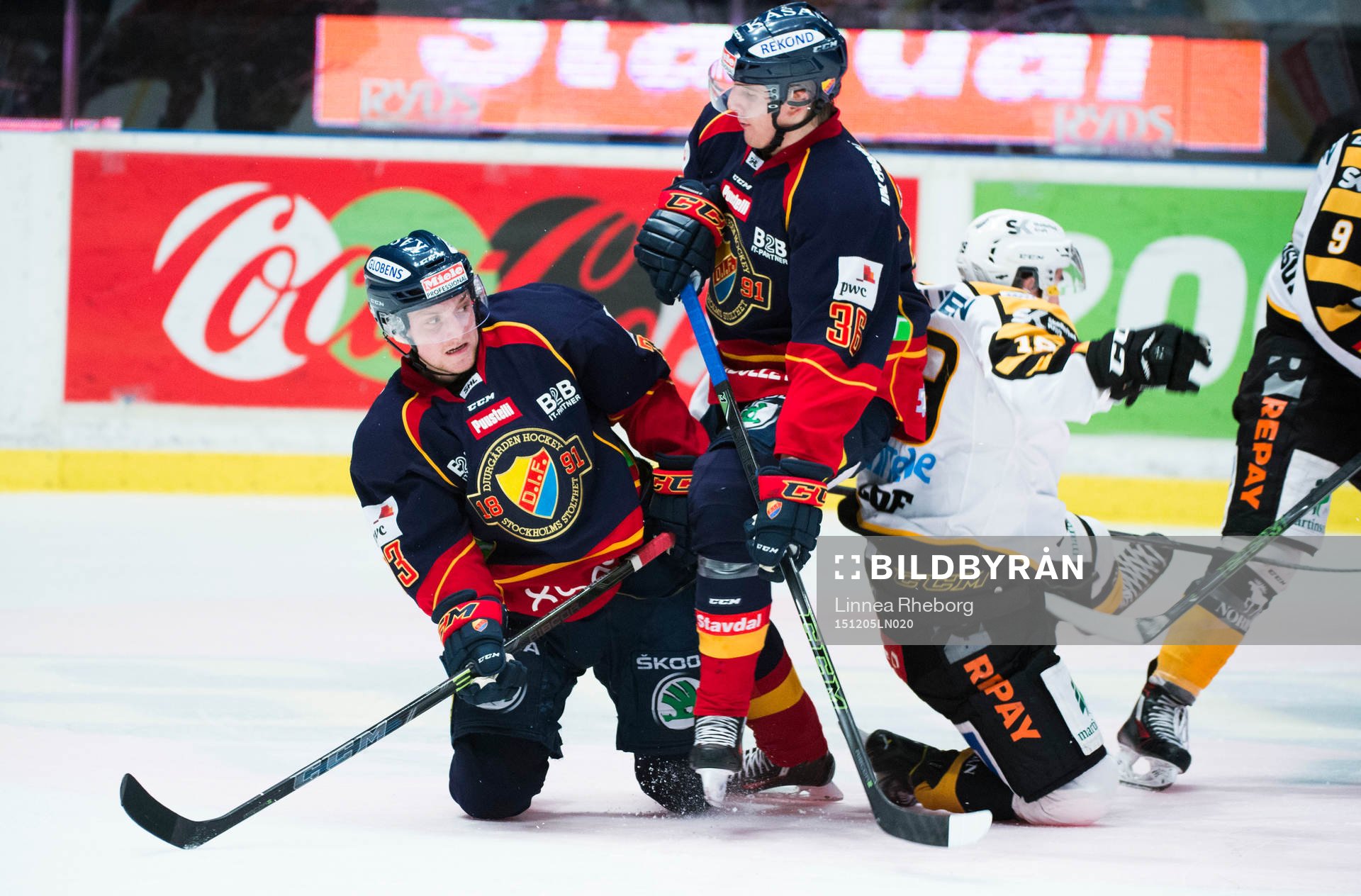 Djurgårdens Linus Hultström, Philip Holm och Skellefteås