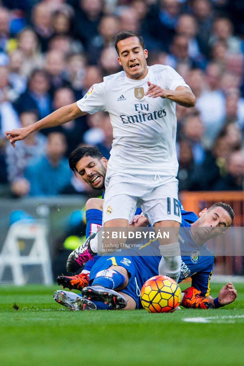 Getafes Lafita och Álvaro Vásquez och Real Madrids Lucas