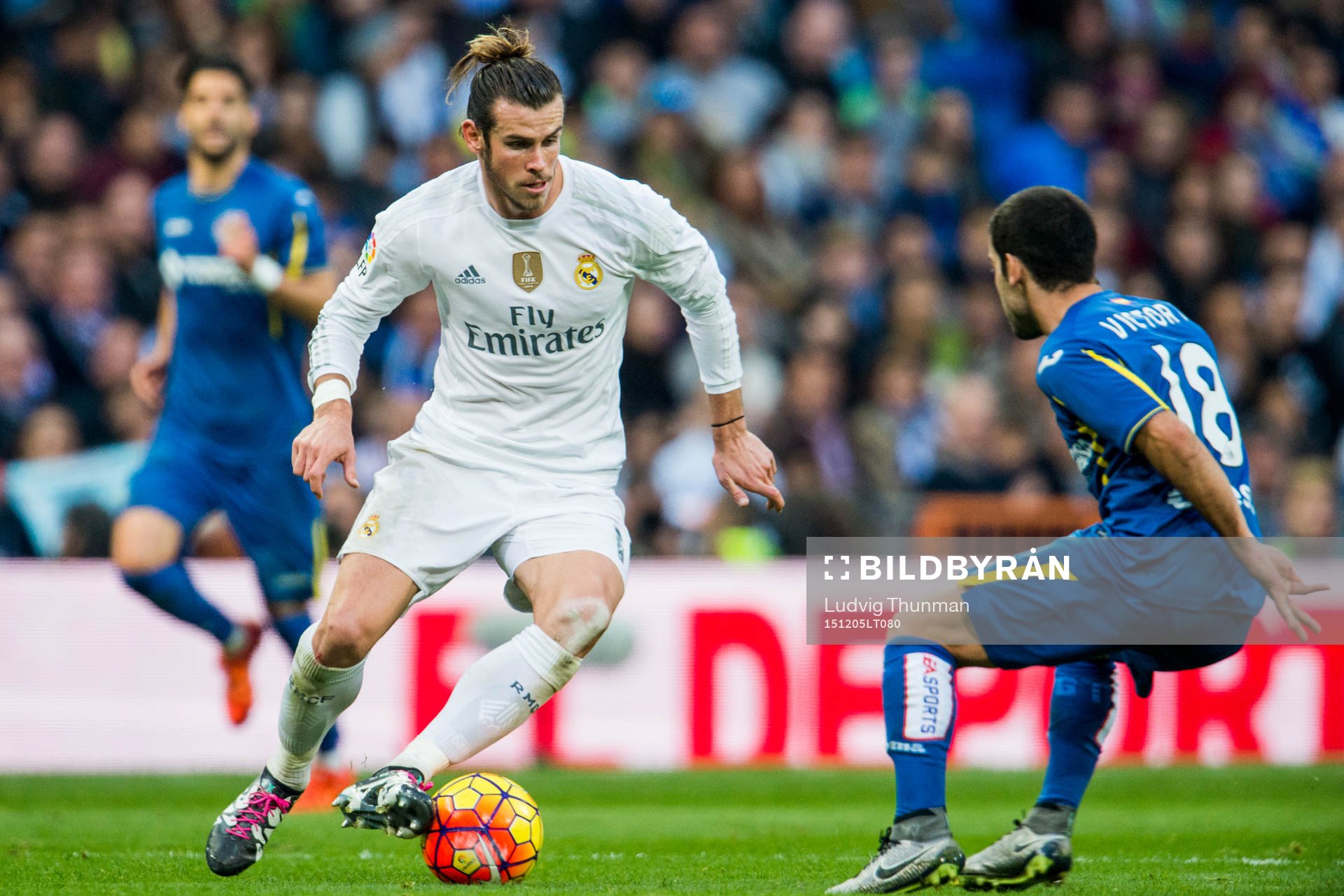 Real Madrids Gareth Bale bevakas av Getafes Víctor