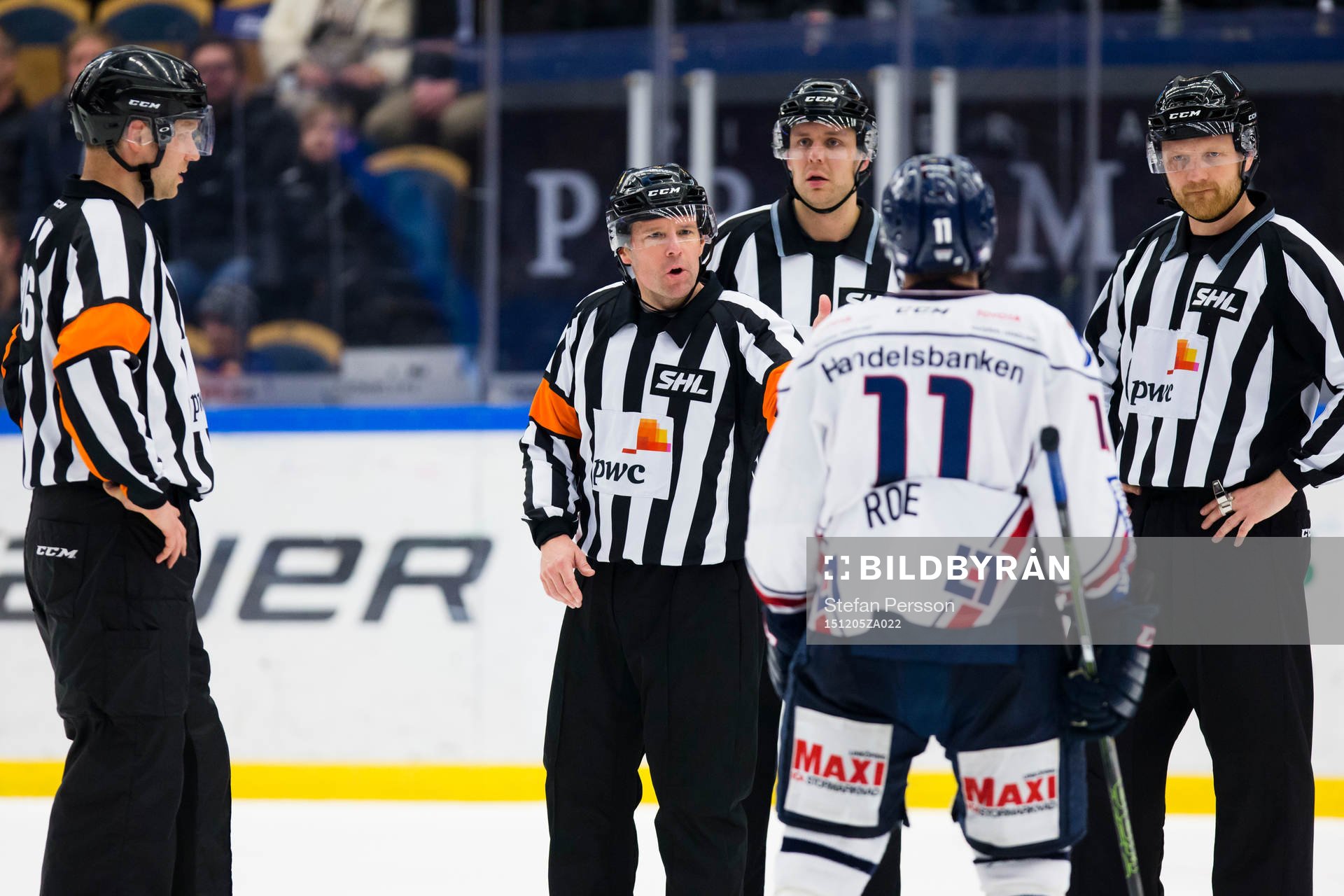 Domarna Wolmer Edqvist, Aleksi Rantala, Jimmy Dahmen och