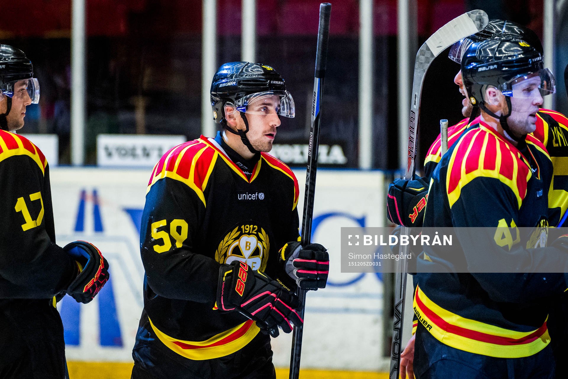 Brynäs Sebastian Enterfeldt jublar