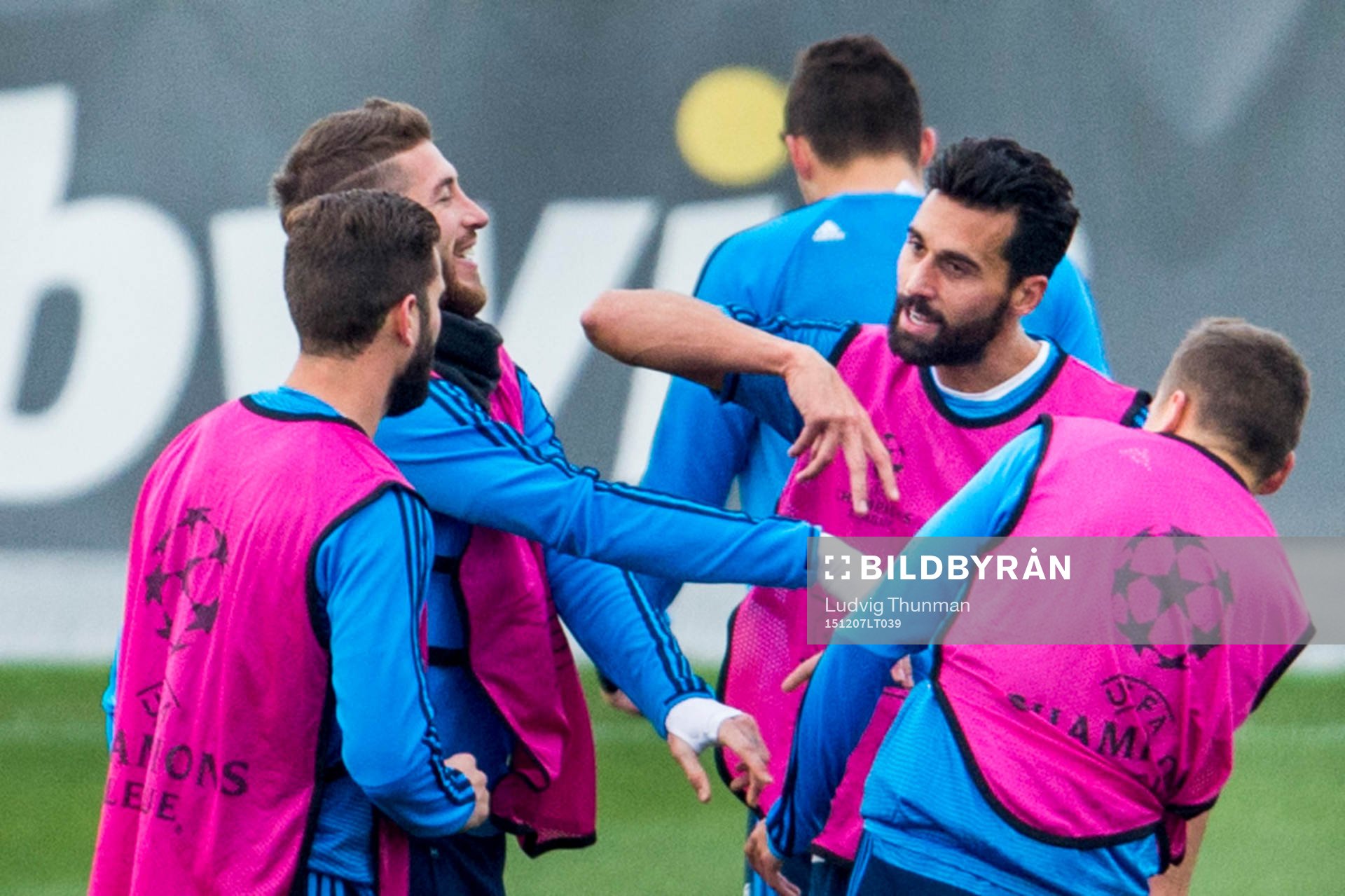 Real Madrids Nacho Monreal, målvakt Keylor Navas, Alvaro