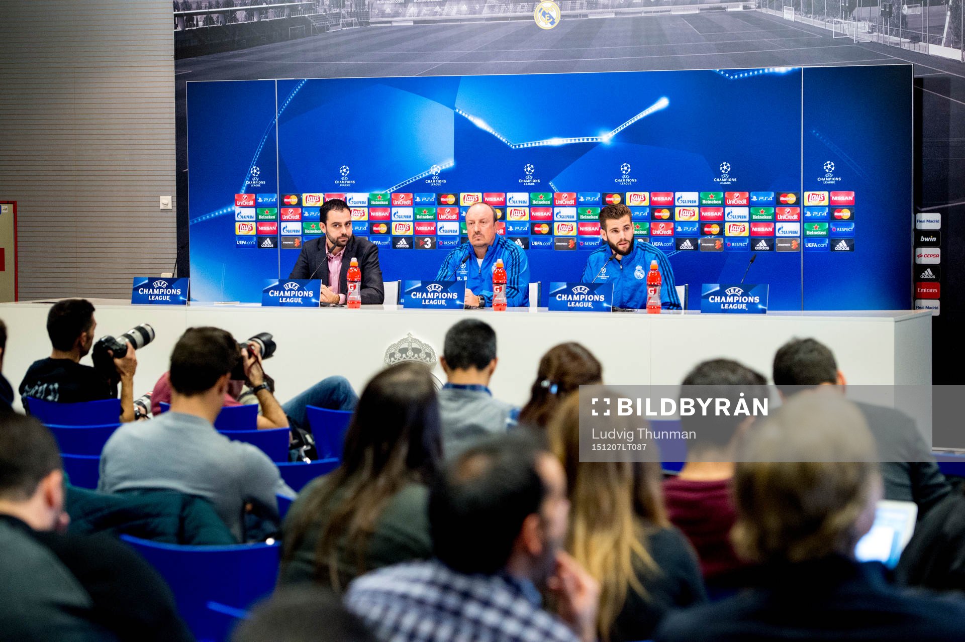 Real Madrids tränare Rafa Benítez och Nacho Monreal