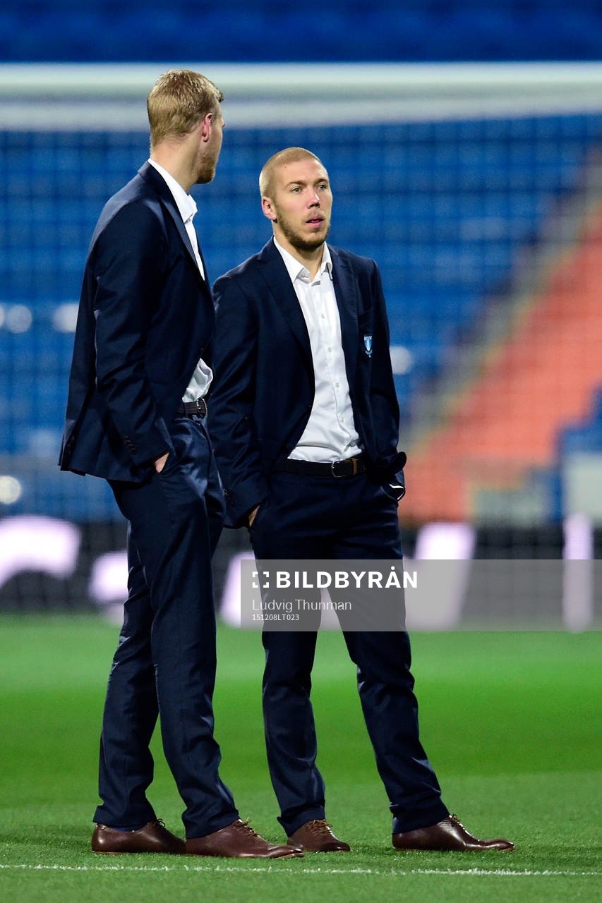 Malmö FFs målvakt Fredrik Andersson och Anton Tinnerholm