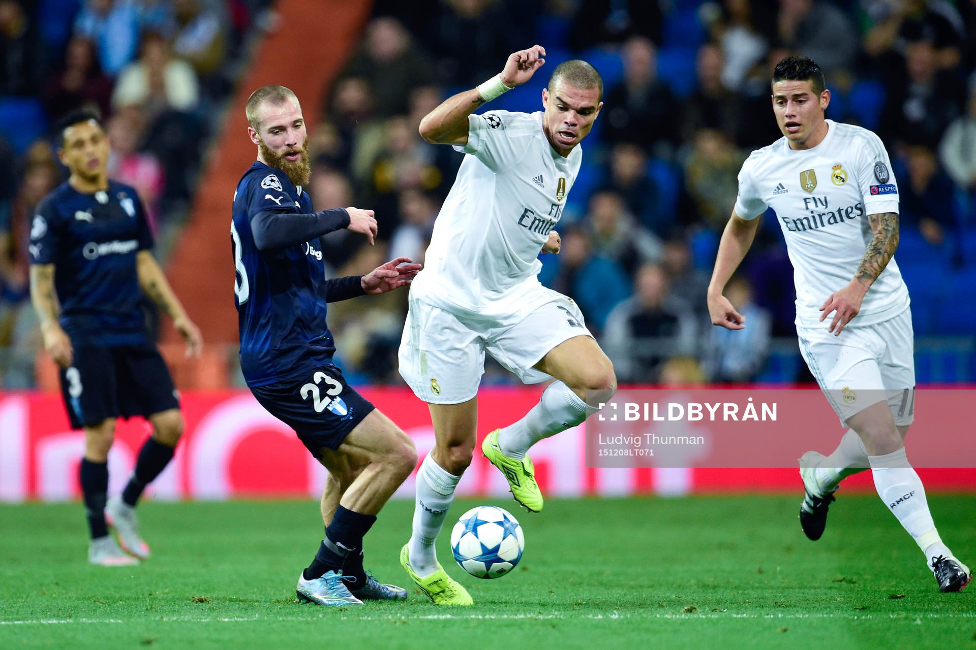 Malmö FFs Jo Inge Berget och Real Madrids Pepe