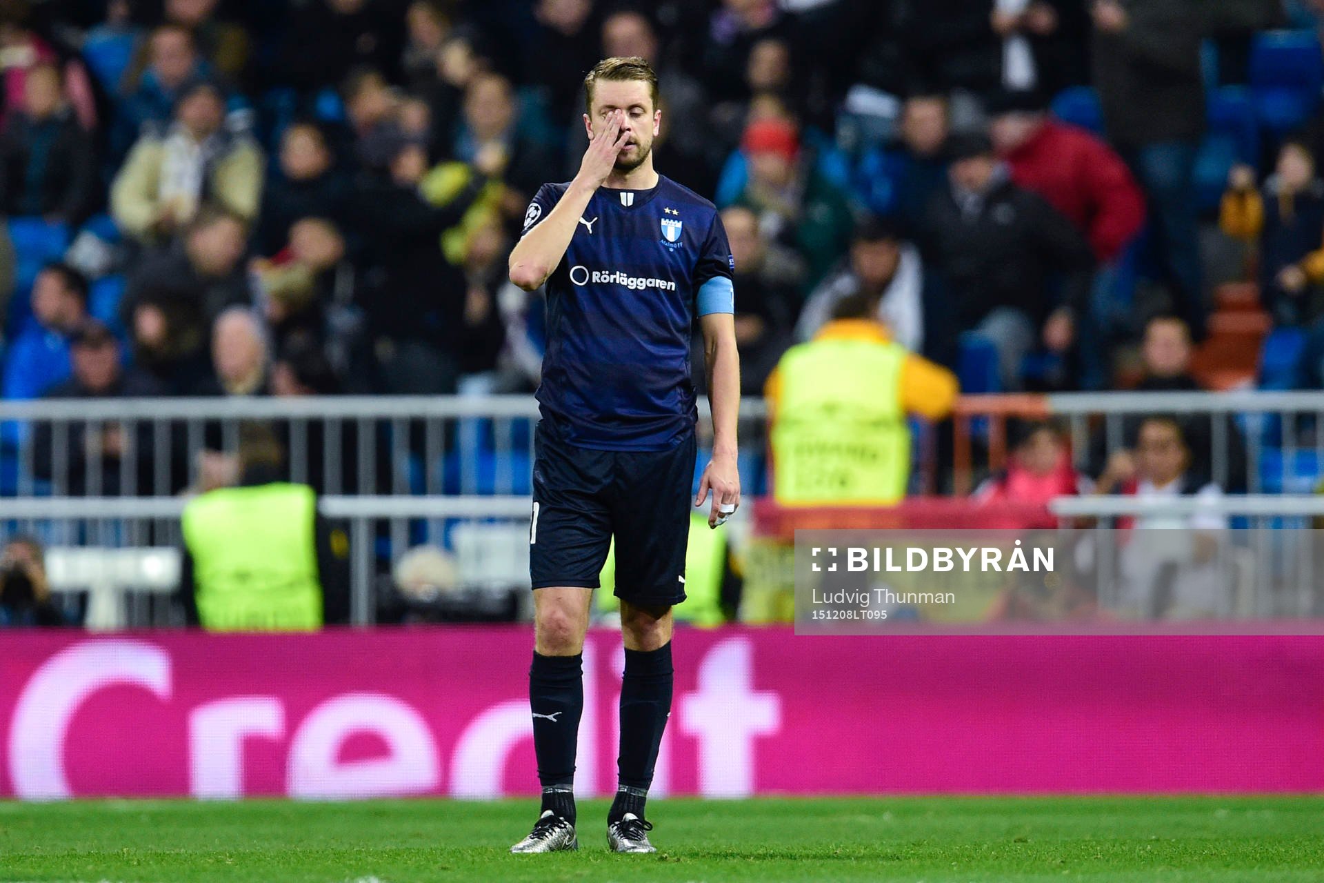 Malmö FFs Kari Arnarson deppar