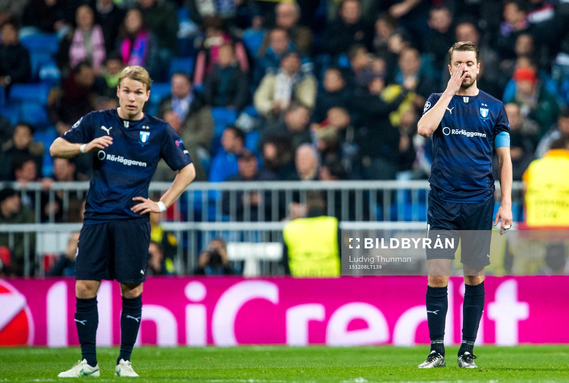 Malmö FFs Oscar Lewicki och Kari Arnarson deppar