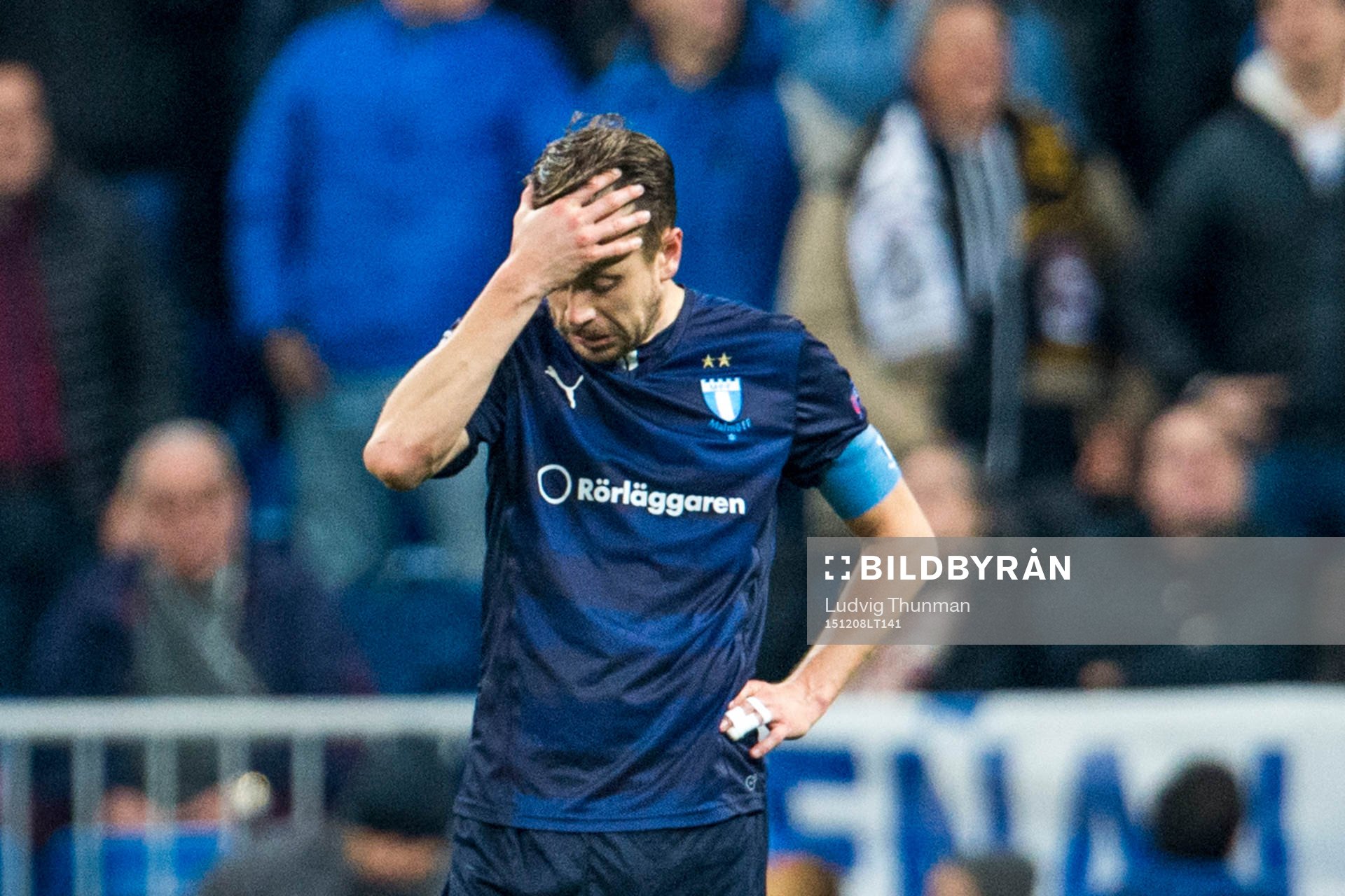Malmö FFs Kari Arnarson deppar