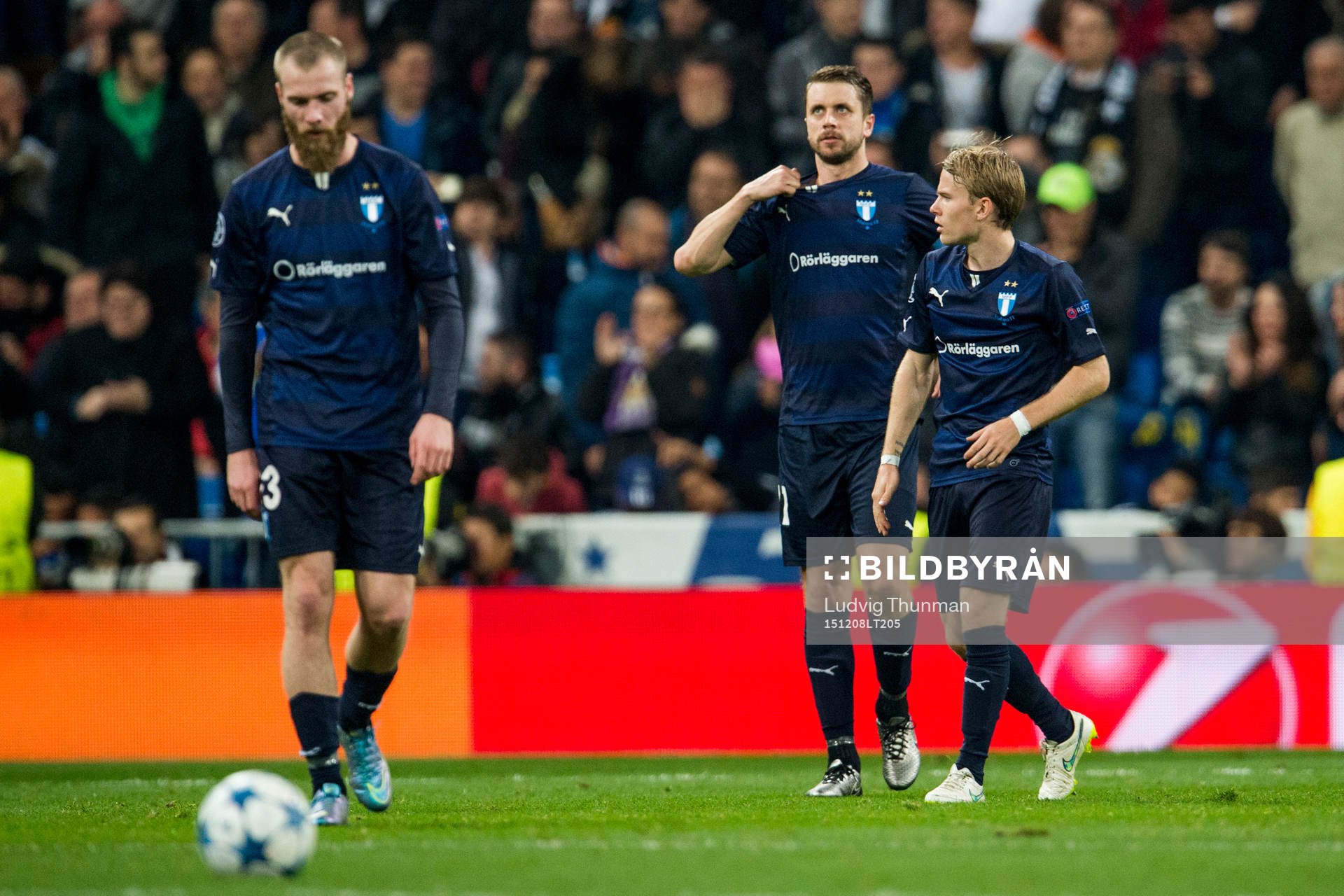 Malmö FFs Jo Inge Berget, Kari Arnarson och Oscar Lewicki