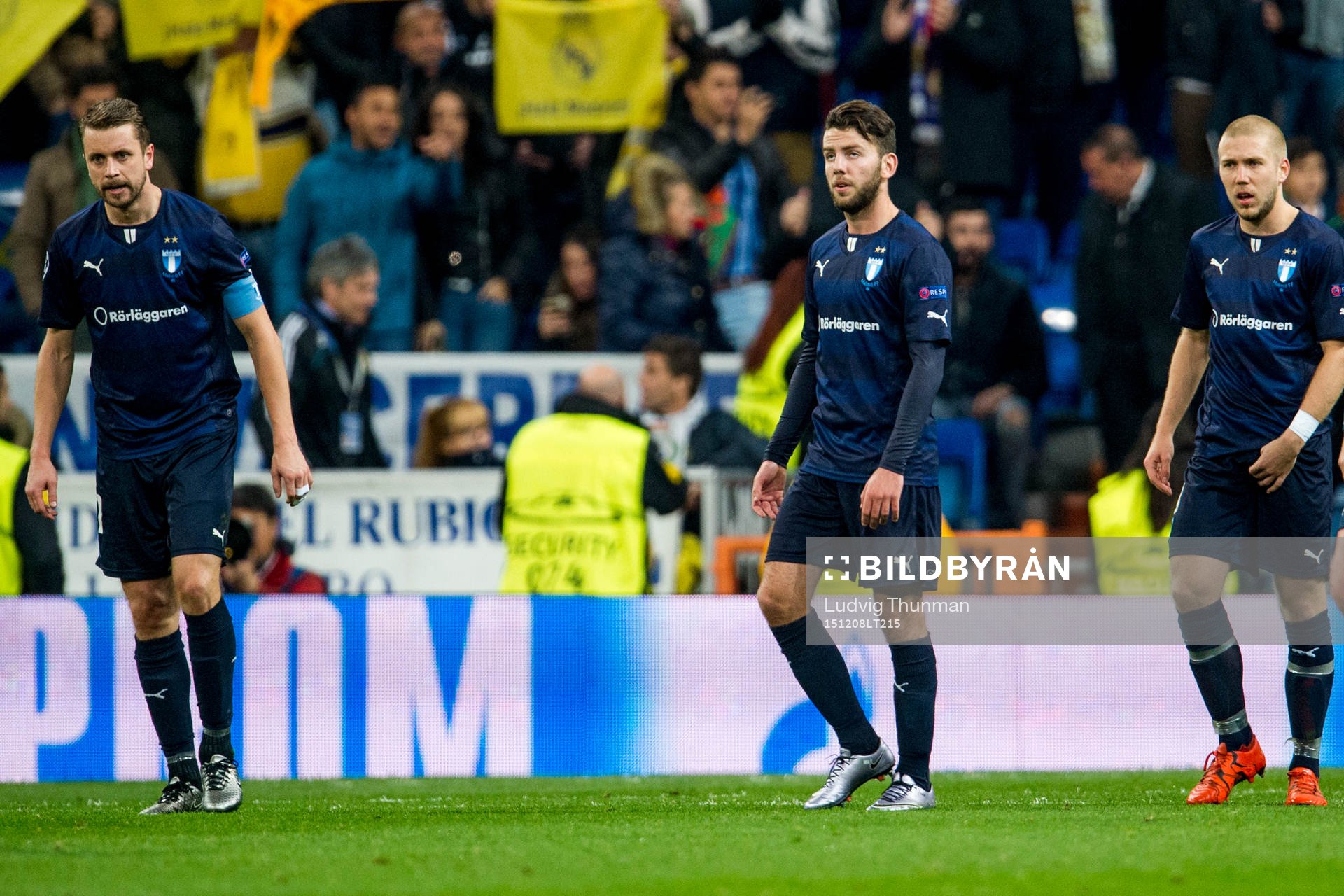 Malmö FFs Kari Arnarson, Erdal Rakip och Anton Tinnerholm