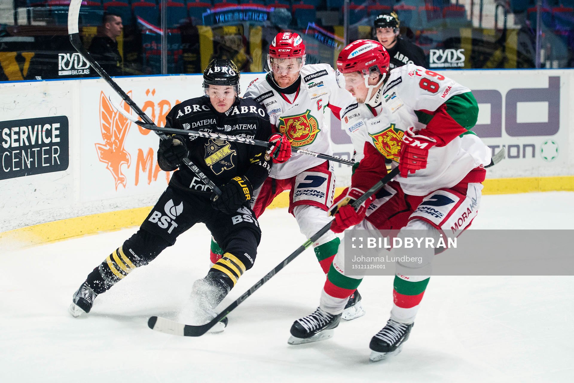 s Malte Strömwall mot Moras Daniel Hermansson och Patrik