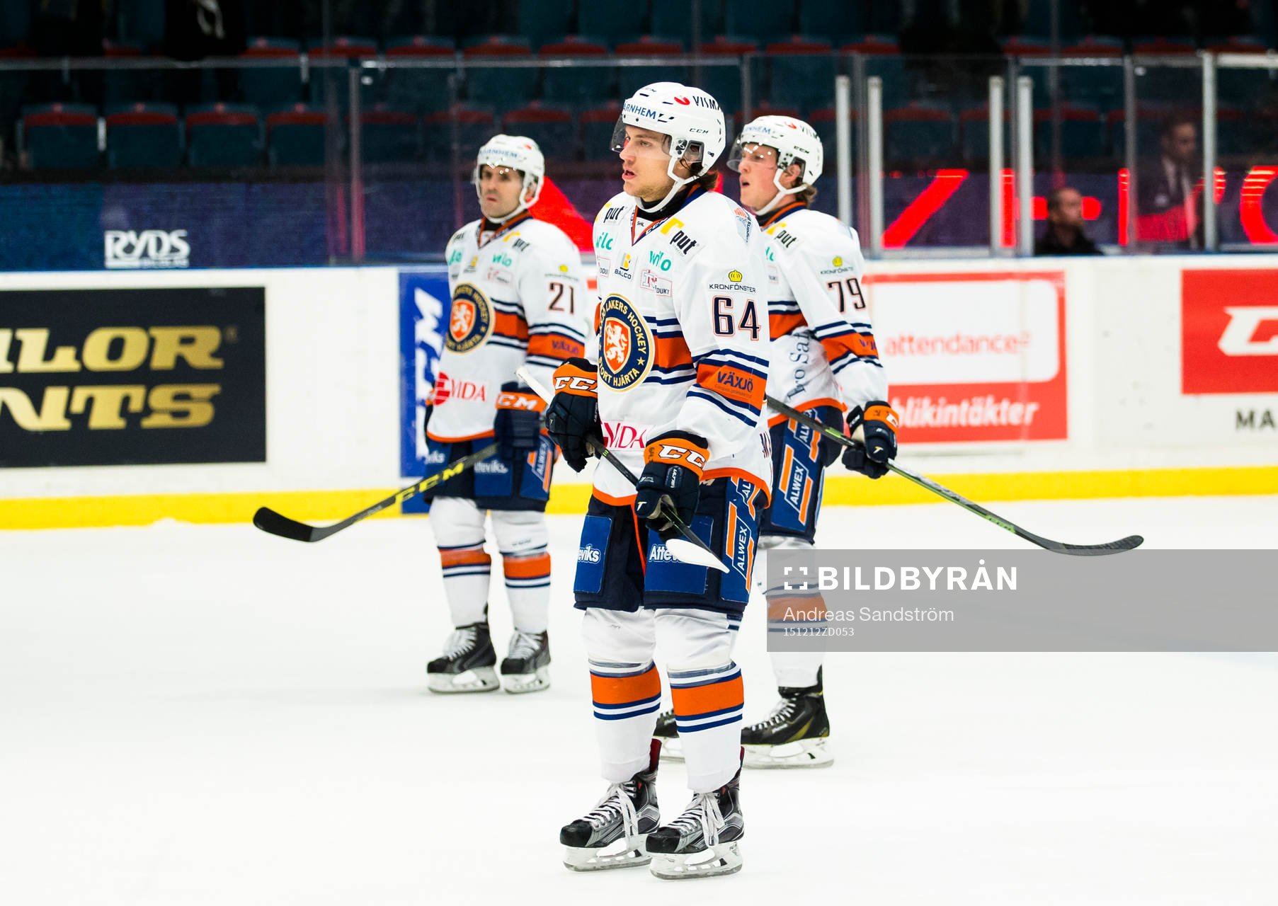 Växjös Cory Murphy (v), Eric Martinsson (m) och Patrik