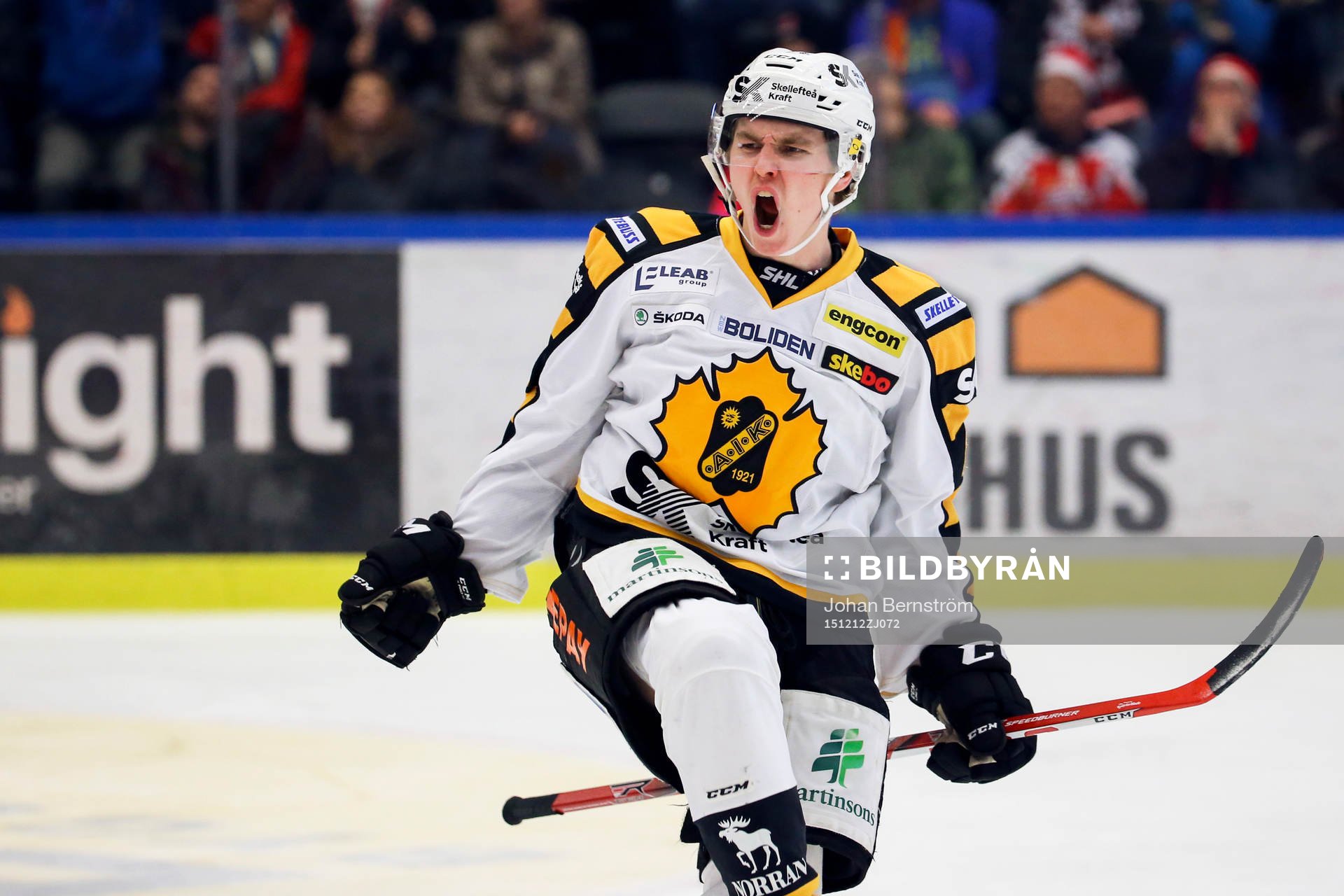 Skellefteås Sebastian Aho jublar