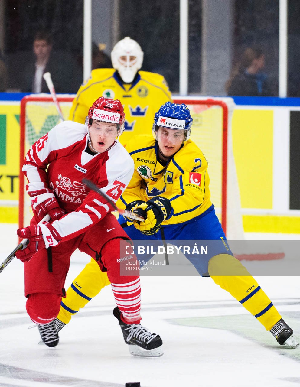 Danmarks Sören Nielsen och Sveriges Sebastian Aho