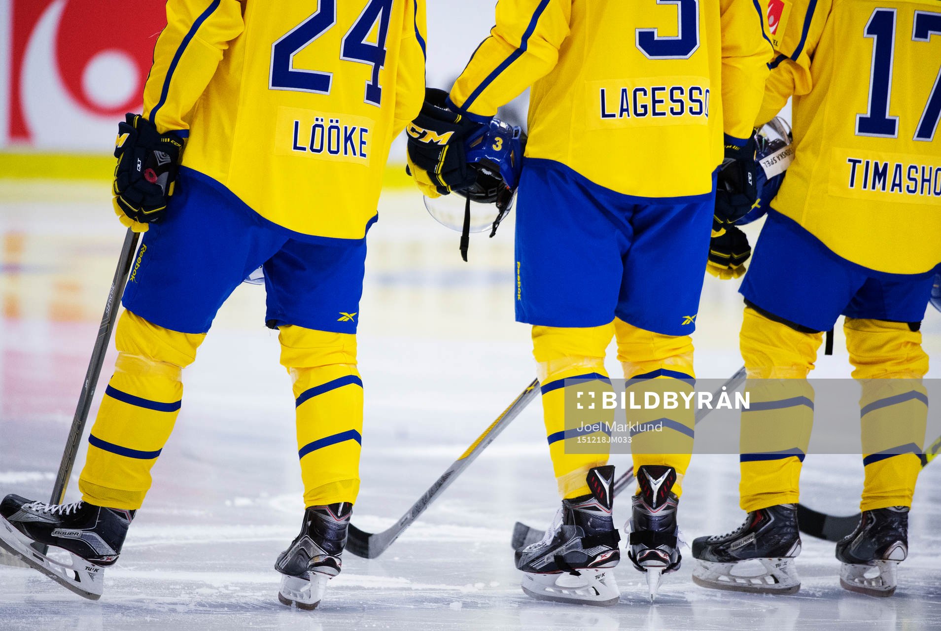 Sveriges Jens Lööke, William Lagesson och Dmytro Timashov