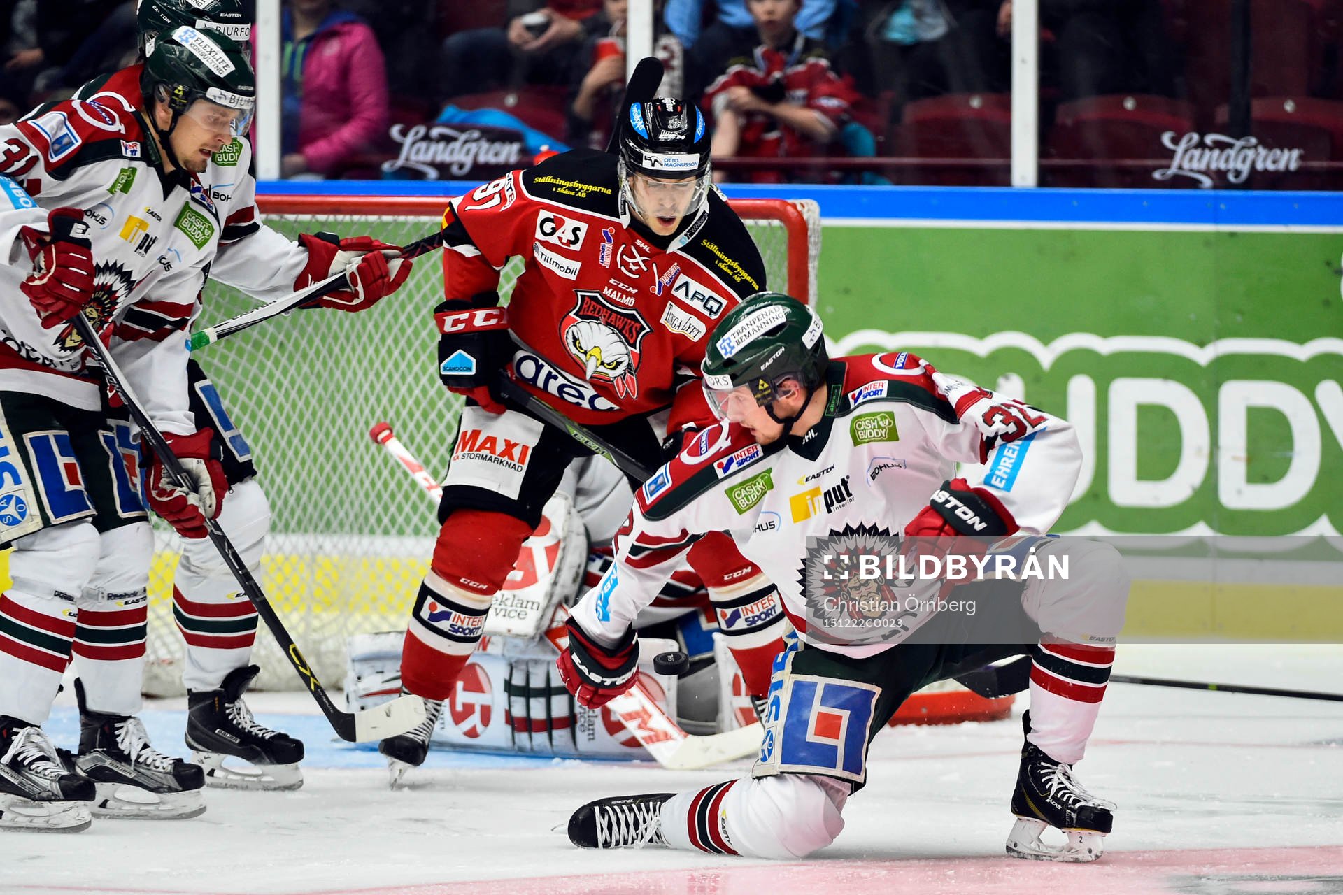 Frölundas Lukas Bengtsson och Malmö Redhawks Björn