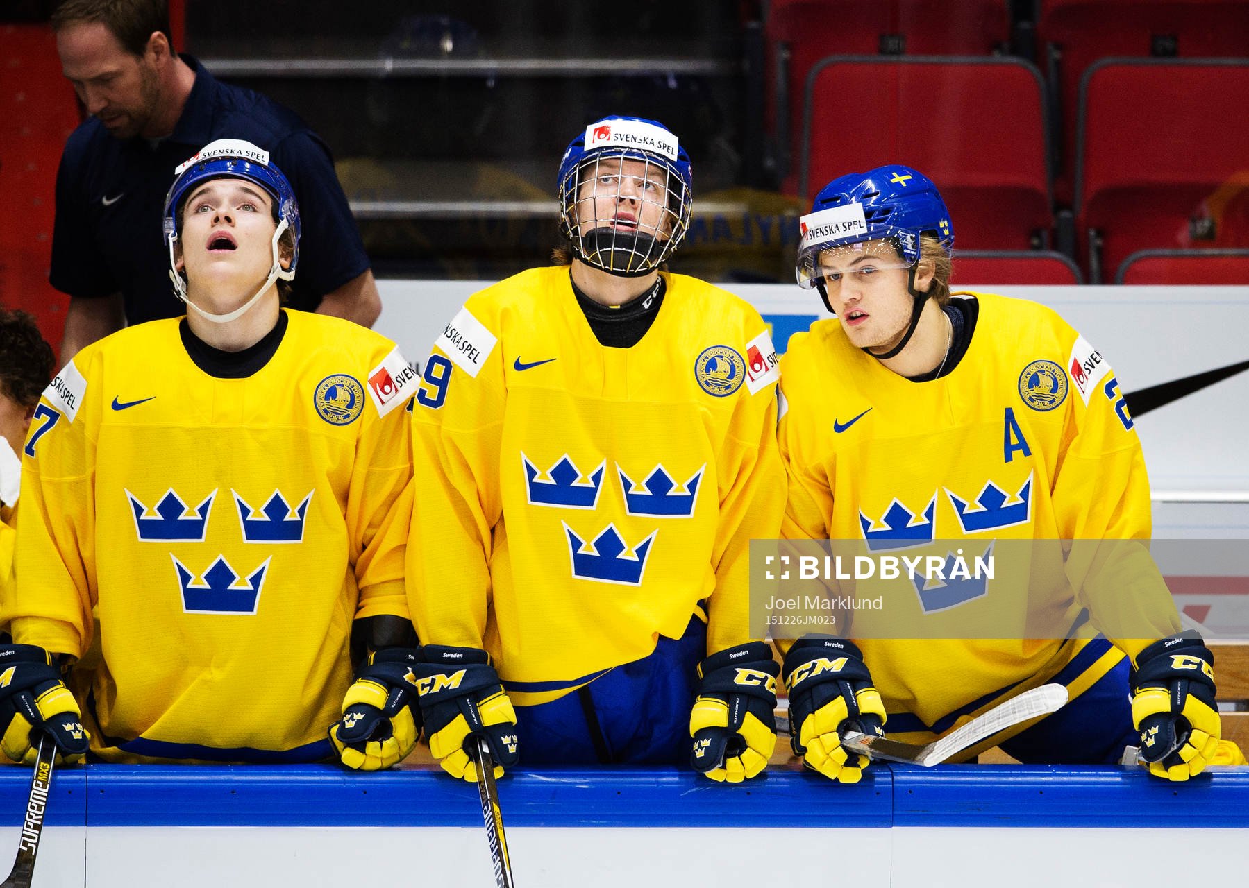 Sveriges Dmytro Timashov, Alexander Nylander och William
