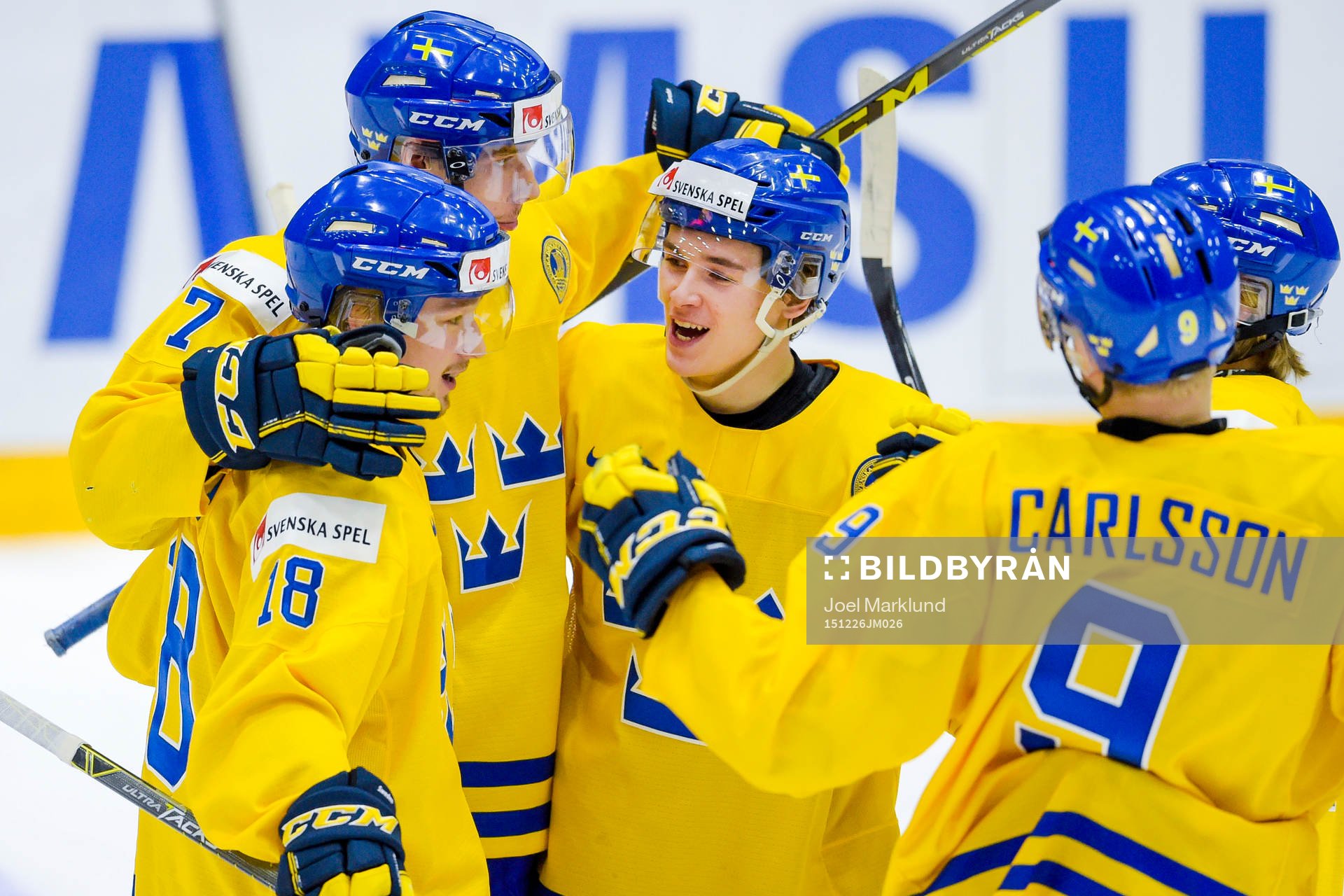 Sveriges Rasmus Asplund, Marcus Pettersson, Dmytro Timashov